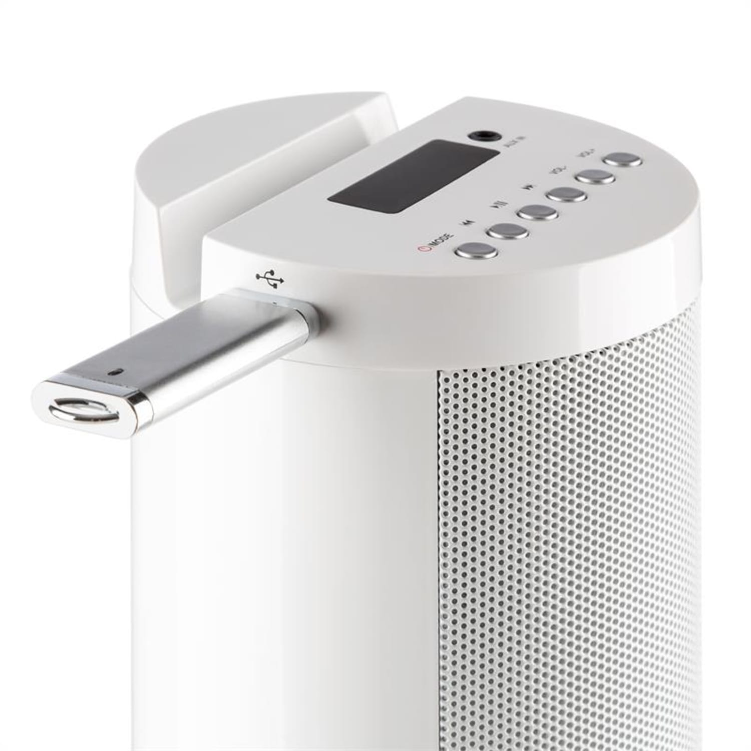Light Up Tower Speaker Enceinte colonne 2 x 7 W (RMS) Bluetooth LED USB FM – blanc Blanc