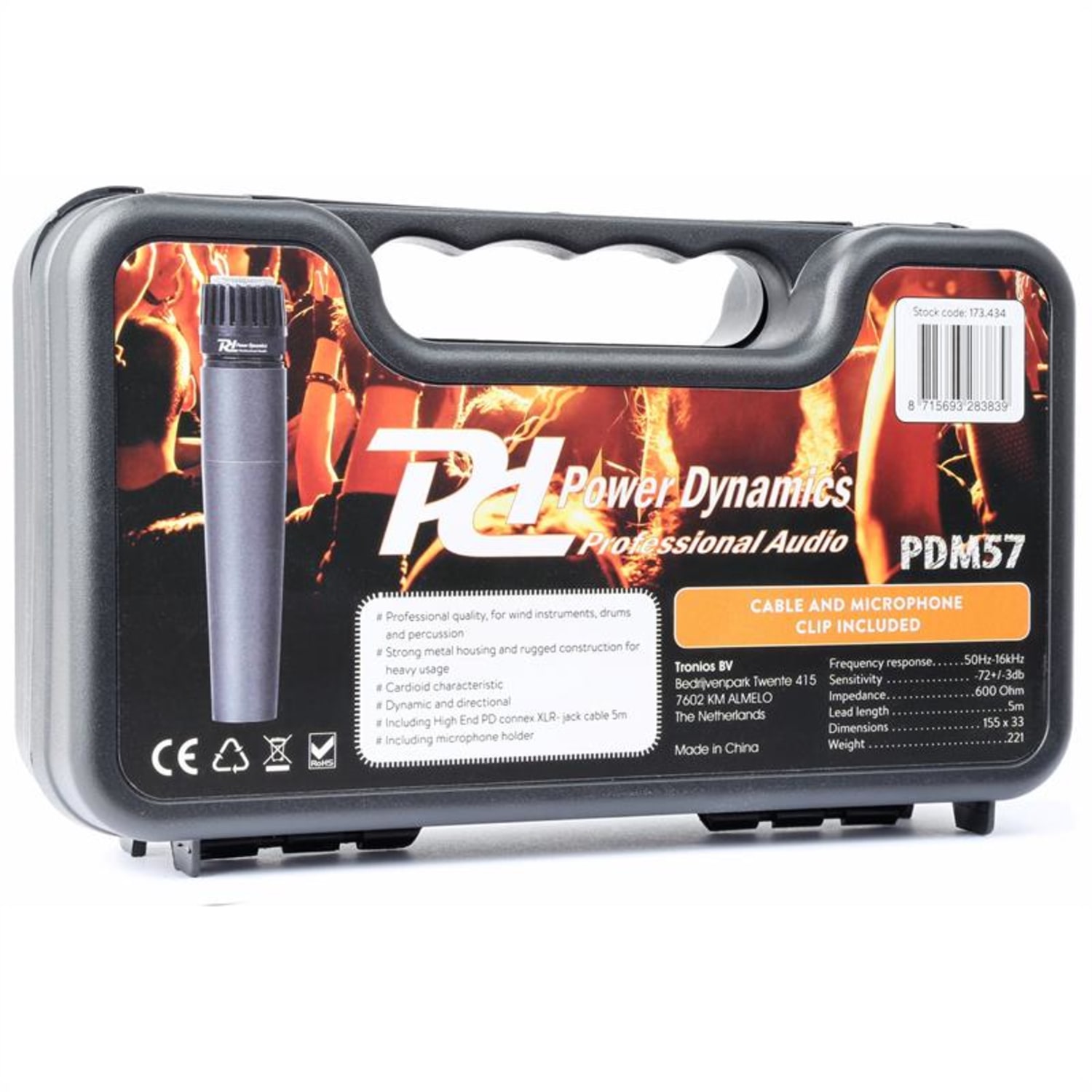 PDM57, microfon dinamic, XLR, inclusiv cabluri, console, adaptoar 