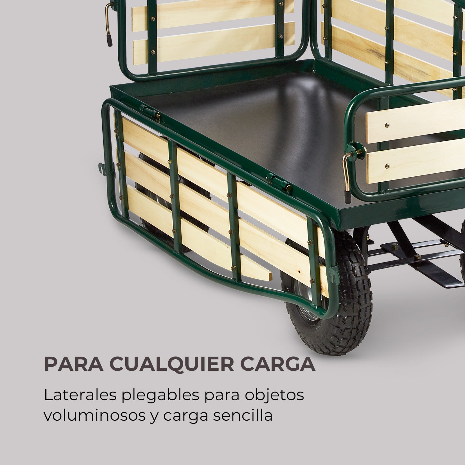 Ventura Carretilla de mano Carga pesada 300 kg acero Verde Oscuro