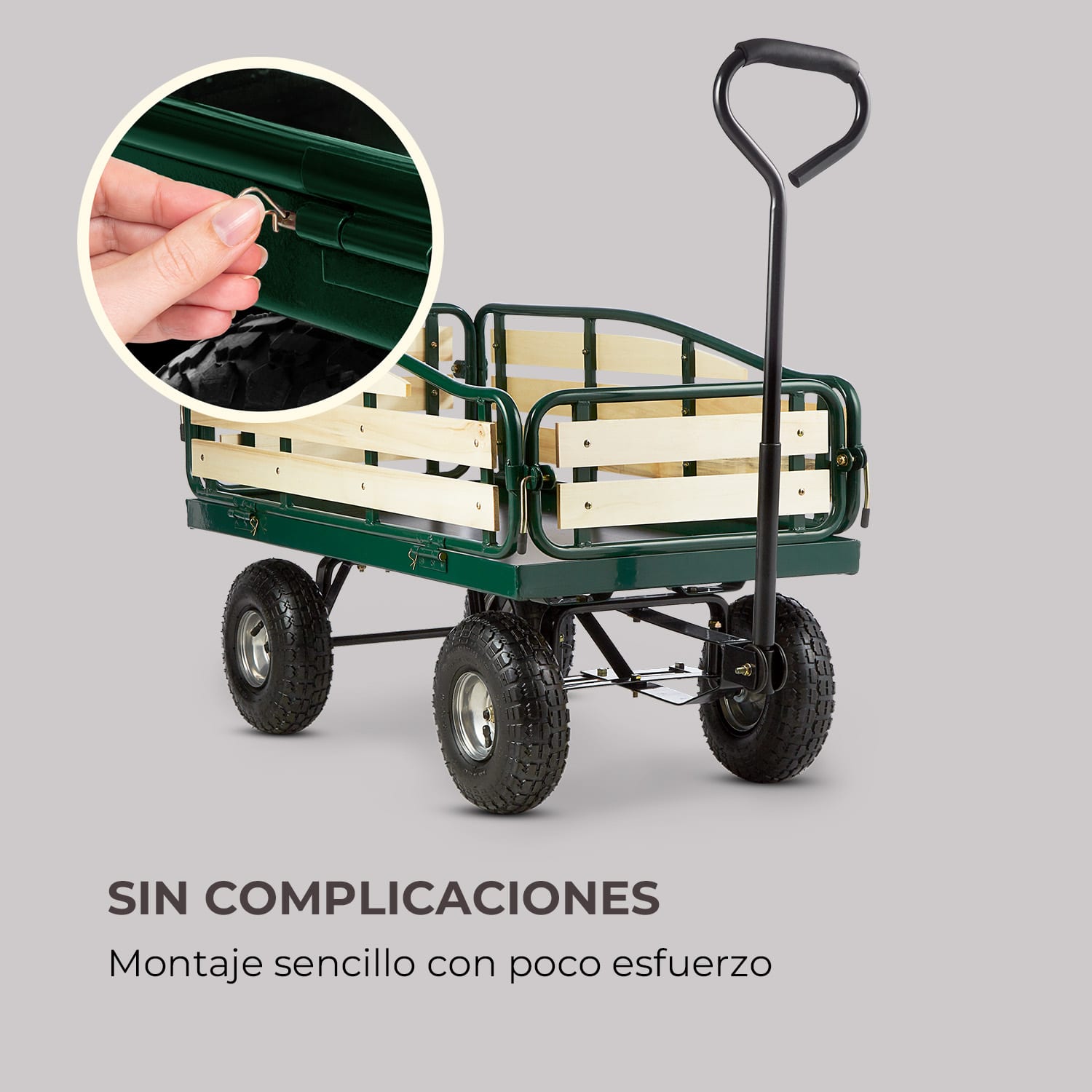 Ventura Carretilla de mano Carga pesada 300 kg acero Verde Oscuro
