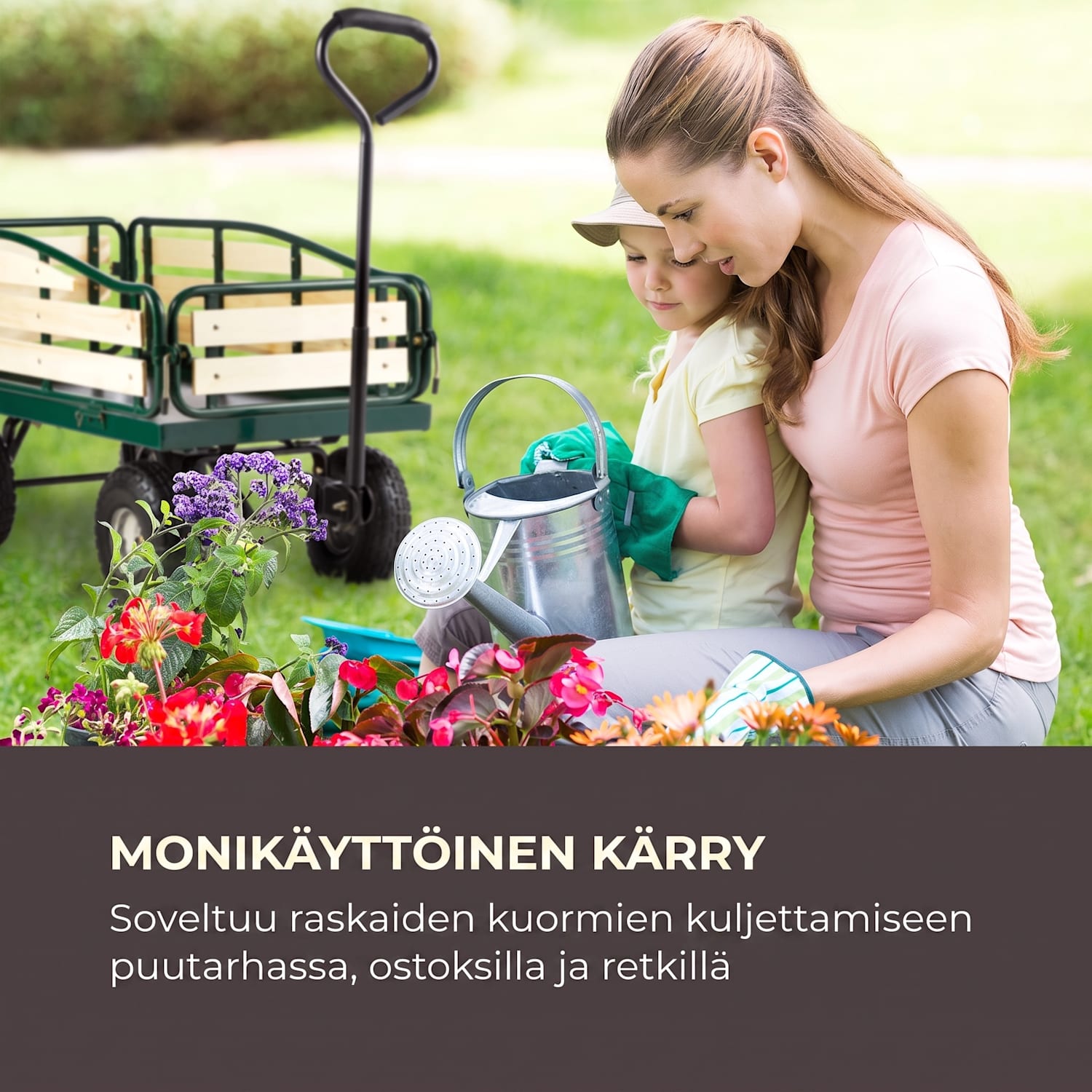 Ventura käsikärry raskaalle kuormalle 300 kg teräs Tummanvihreä