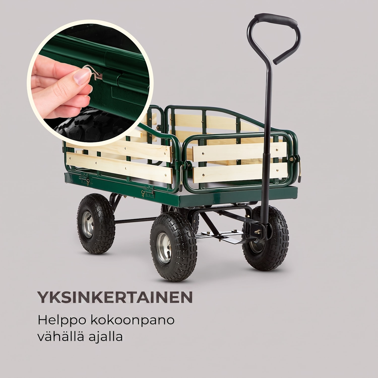 Ventura käsikärry raskaalle kuormalle 300 kg teräs Tummanvihreä