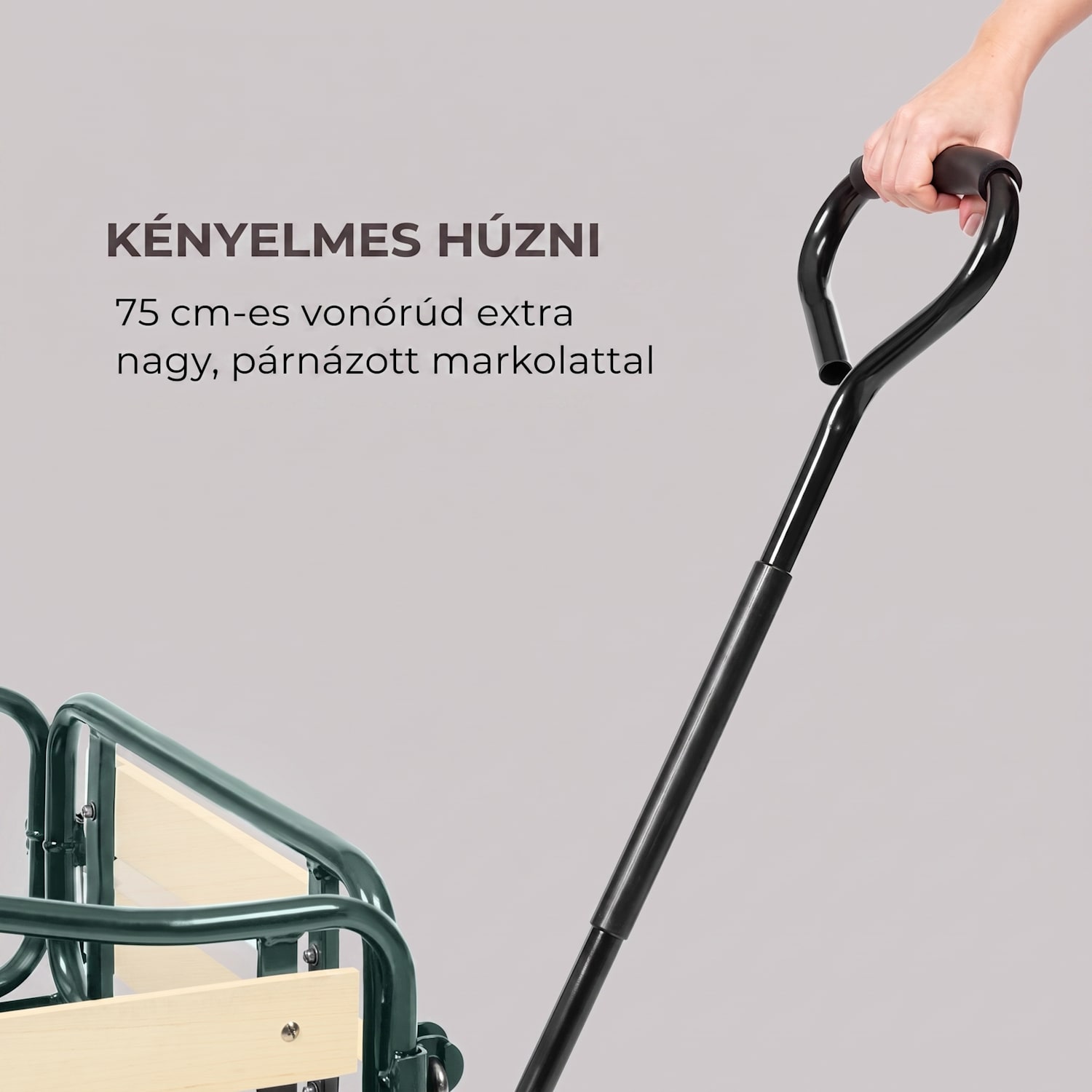 Ventura kézikocsi, maximális teherbírás 300 kg, acél Sötétzöld