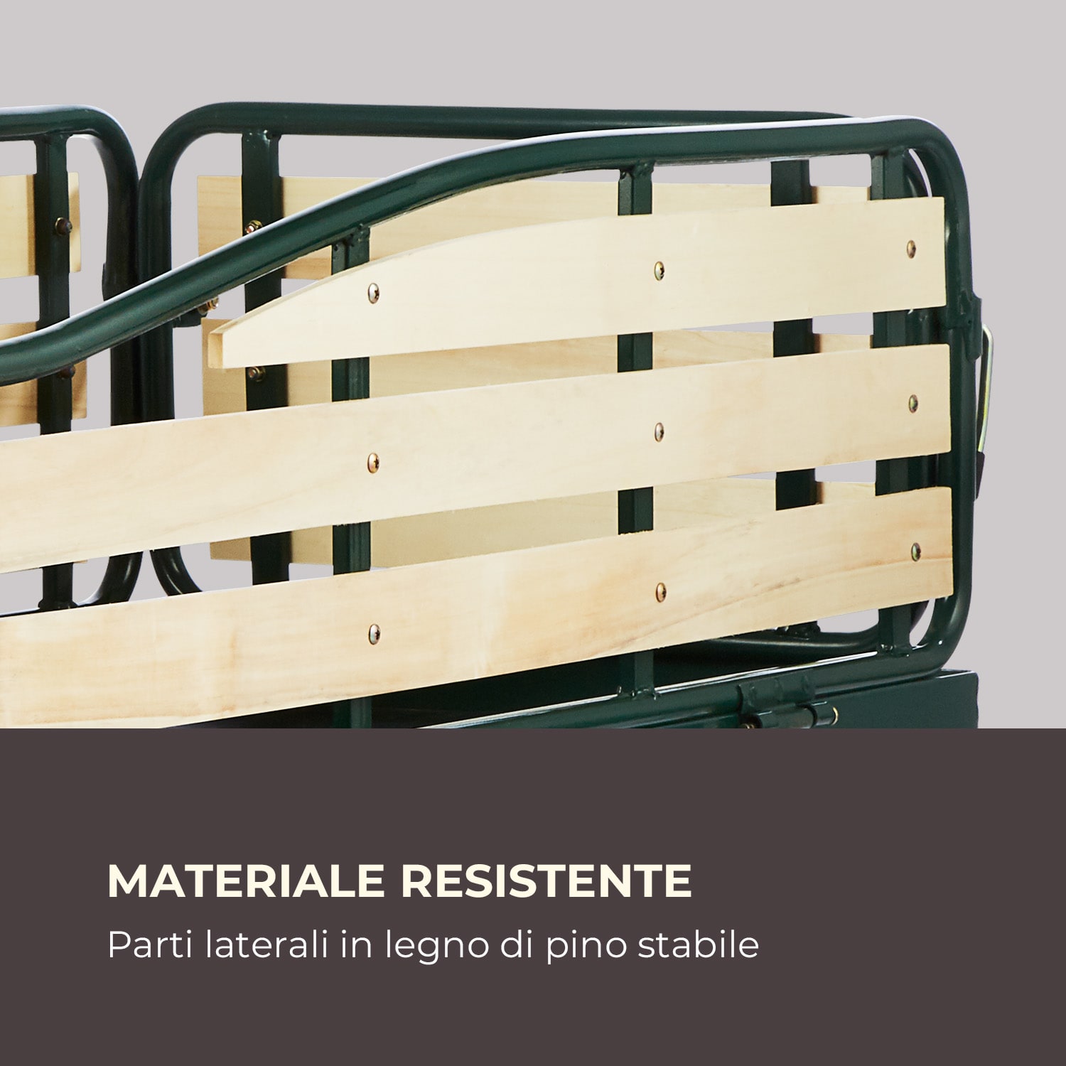 Ventura Carretto a Rimorchio Carichi Pesanti 300 kg Acciaio Verde scuro