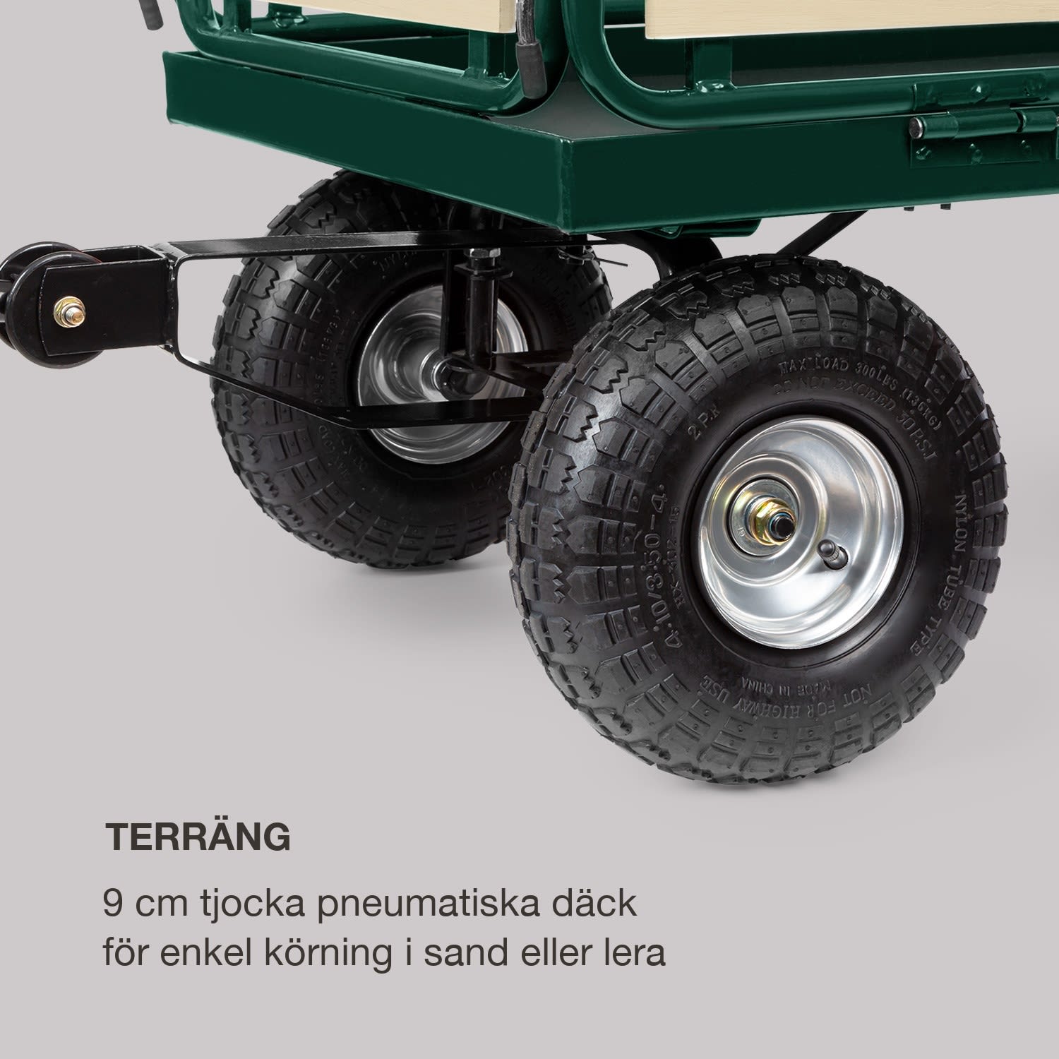 Ventura dragvagn för tung last 300 kg stål Mörkgrön