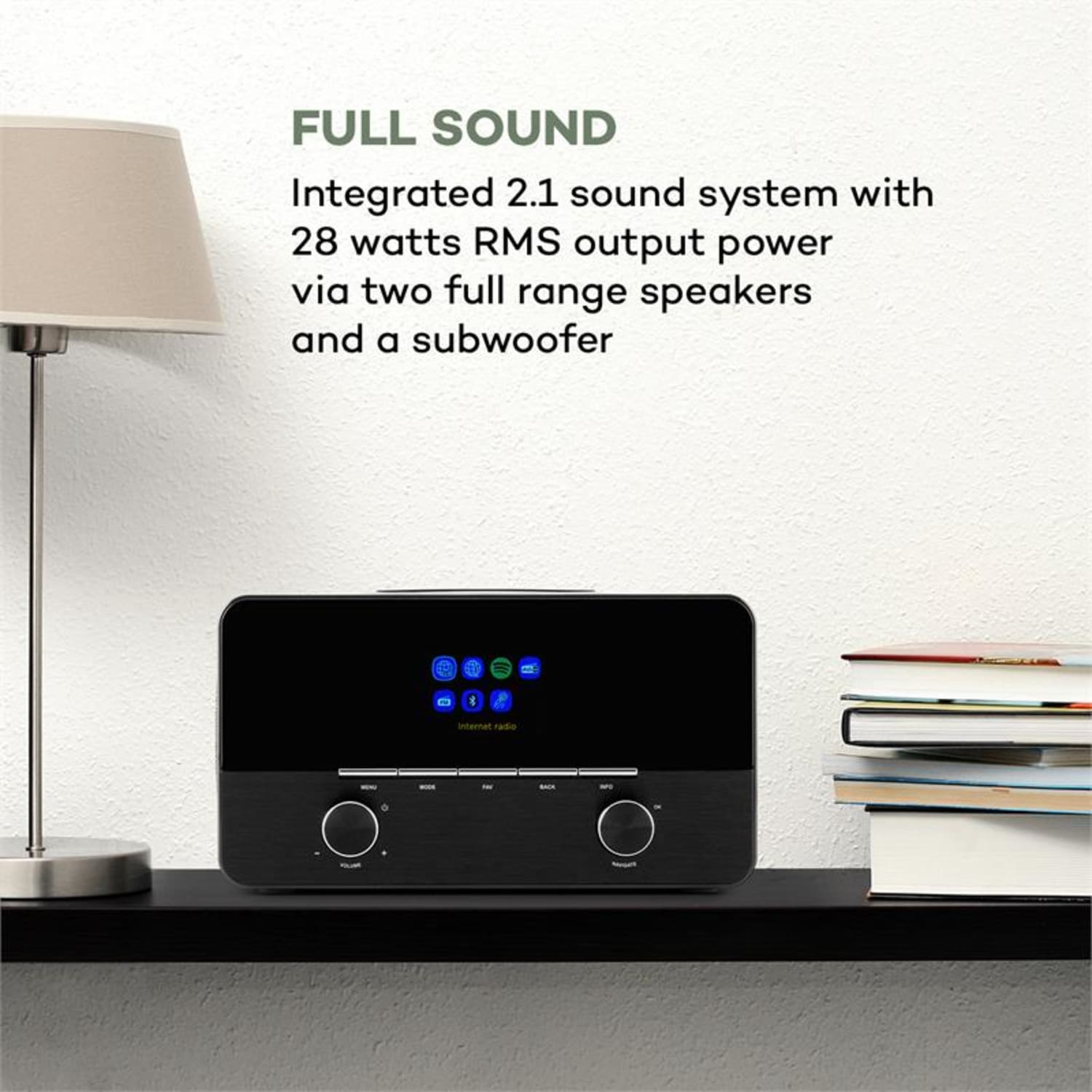 CONNECT 150 WH 2.1 INTERNETRADIO MEDIAPLAYER WIFI LAN USB DAB+ FM RDS AUX Bela