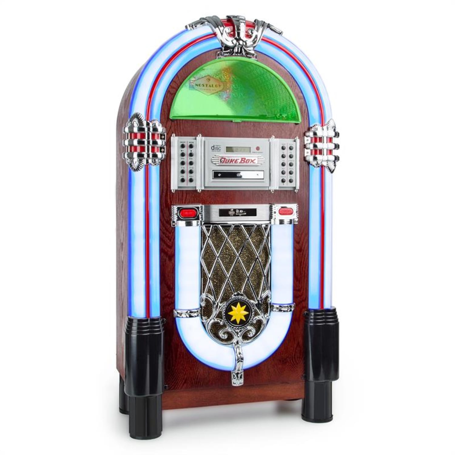Graceland TT, jukebox, bluetooth, phono, CD, USB, SD, MP3, AUX, FM CD-Player / Bluetooth / Turntable