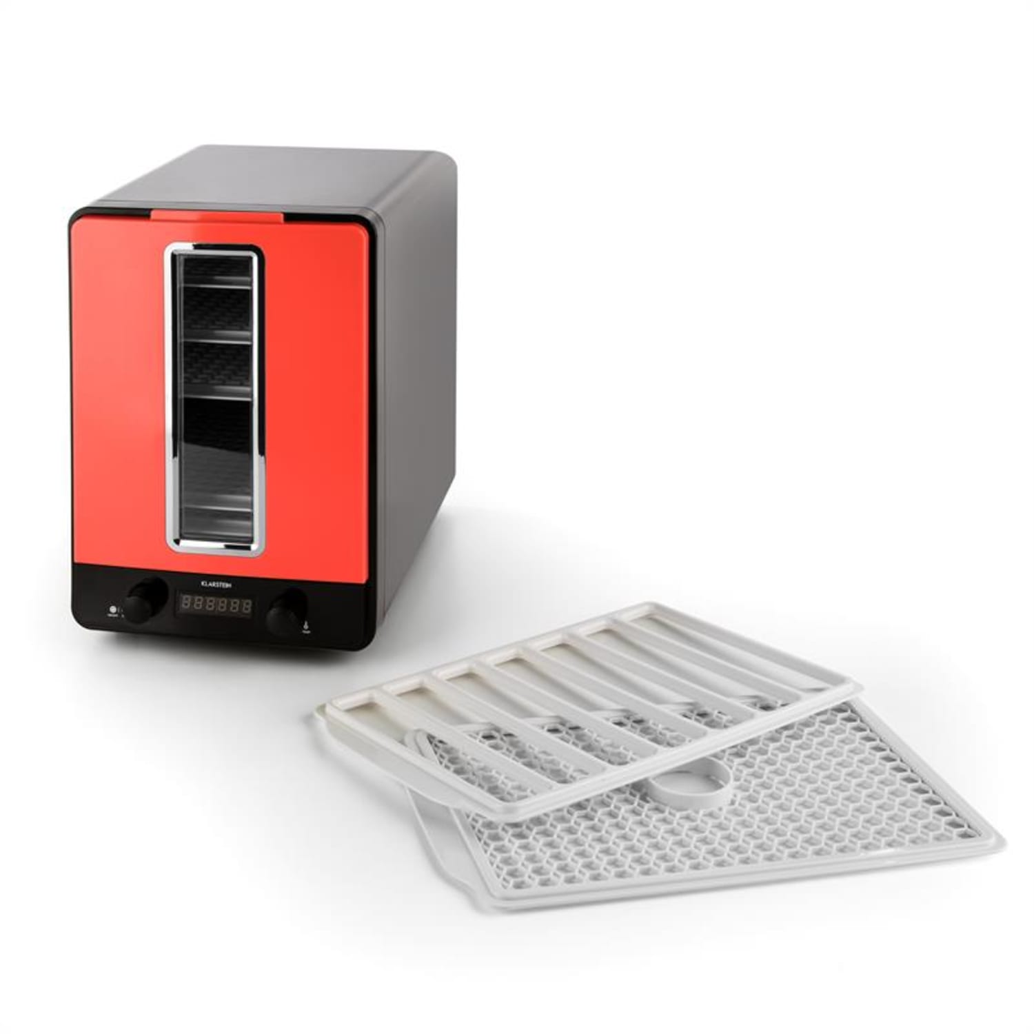 KLARSTEIN FRUITCUBE, crna/bijela, 550 W, 10 etaža, sušač, dehidrator Crvena