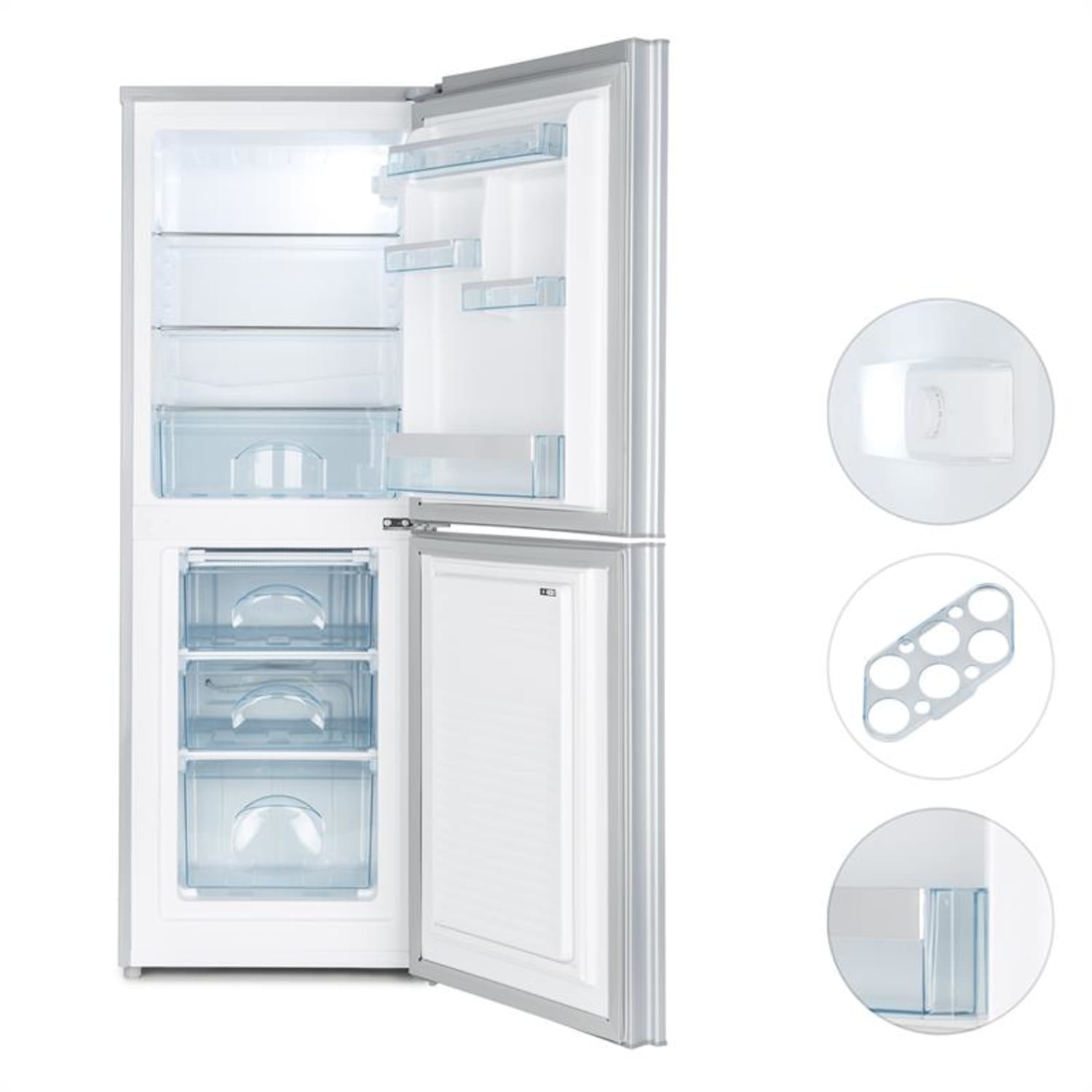 Luminance Frost koelvriescombinatie 98/52 l A+++ - zwart glazen voorfront 