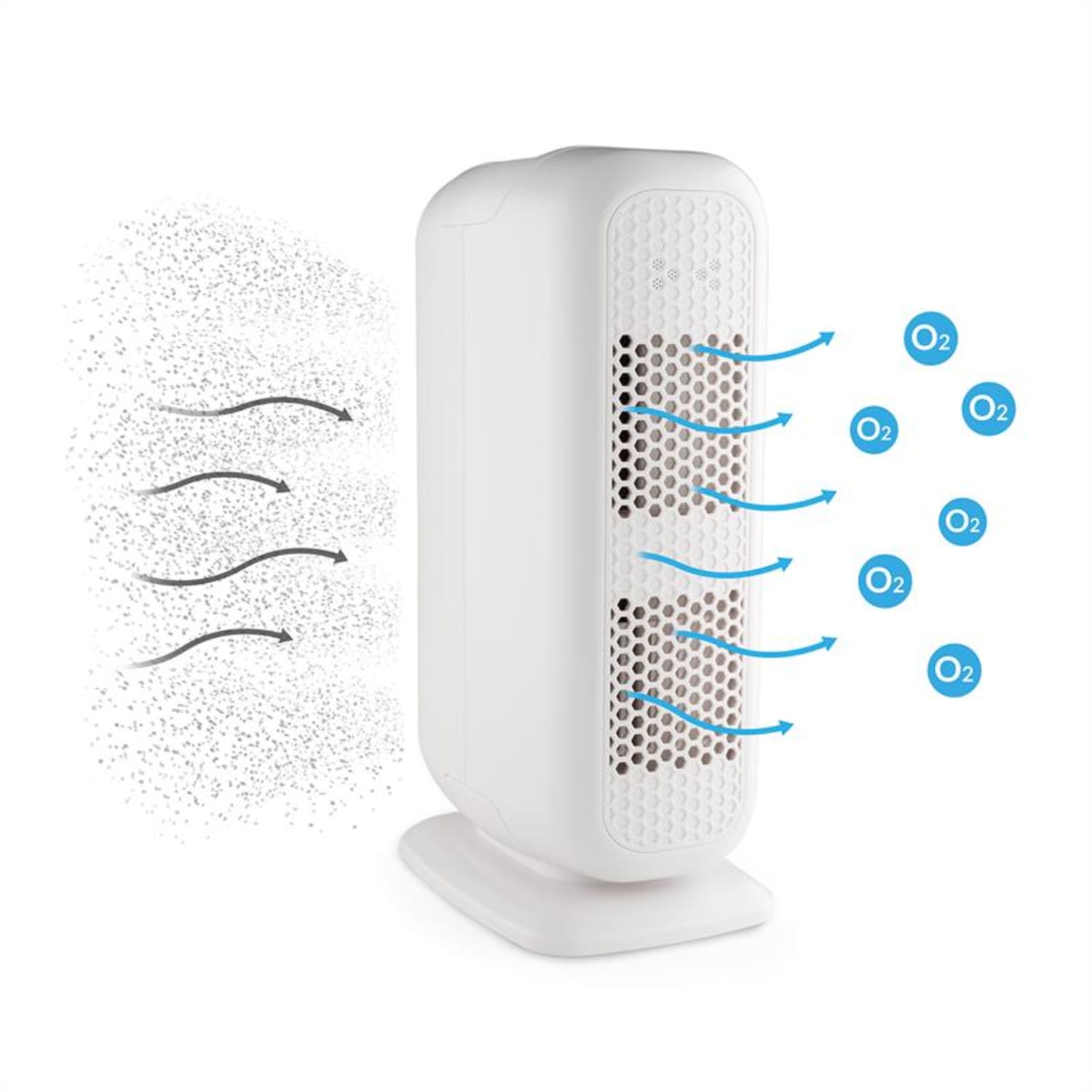 Davos Purificador de aire 5 en 1 con ionizador, 101 m³/h, en blanco/negro Blanco