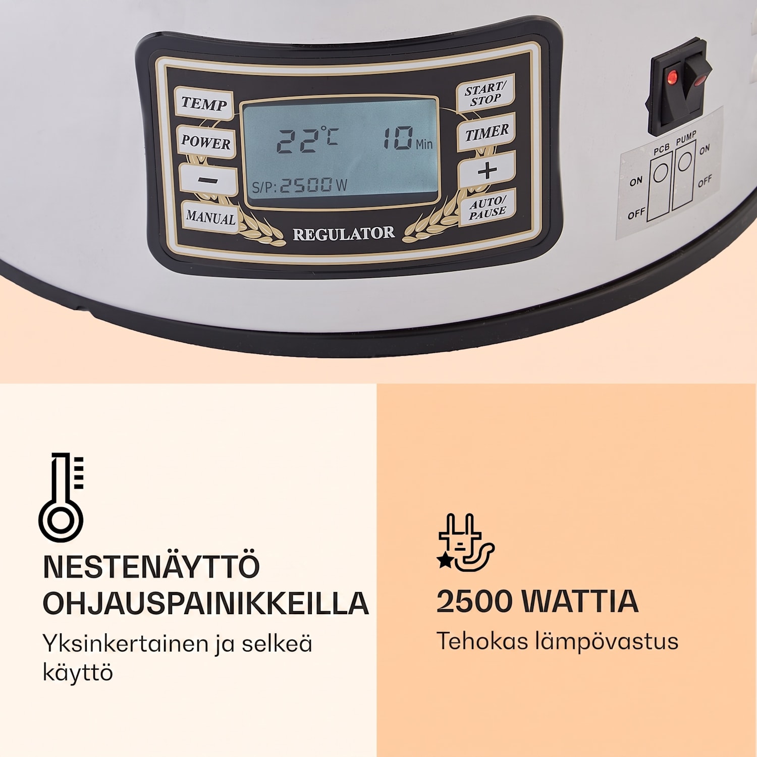 Mundschenk mäskäyskattila, oluenvalmistuslaitteisto, 2500 W, 30 l, 9 ohjelmaa 