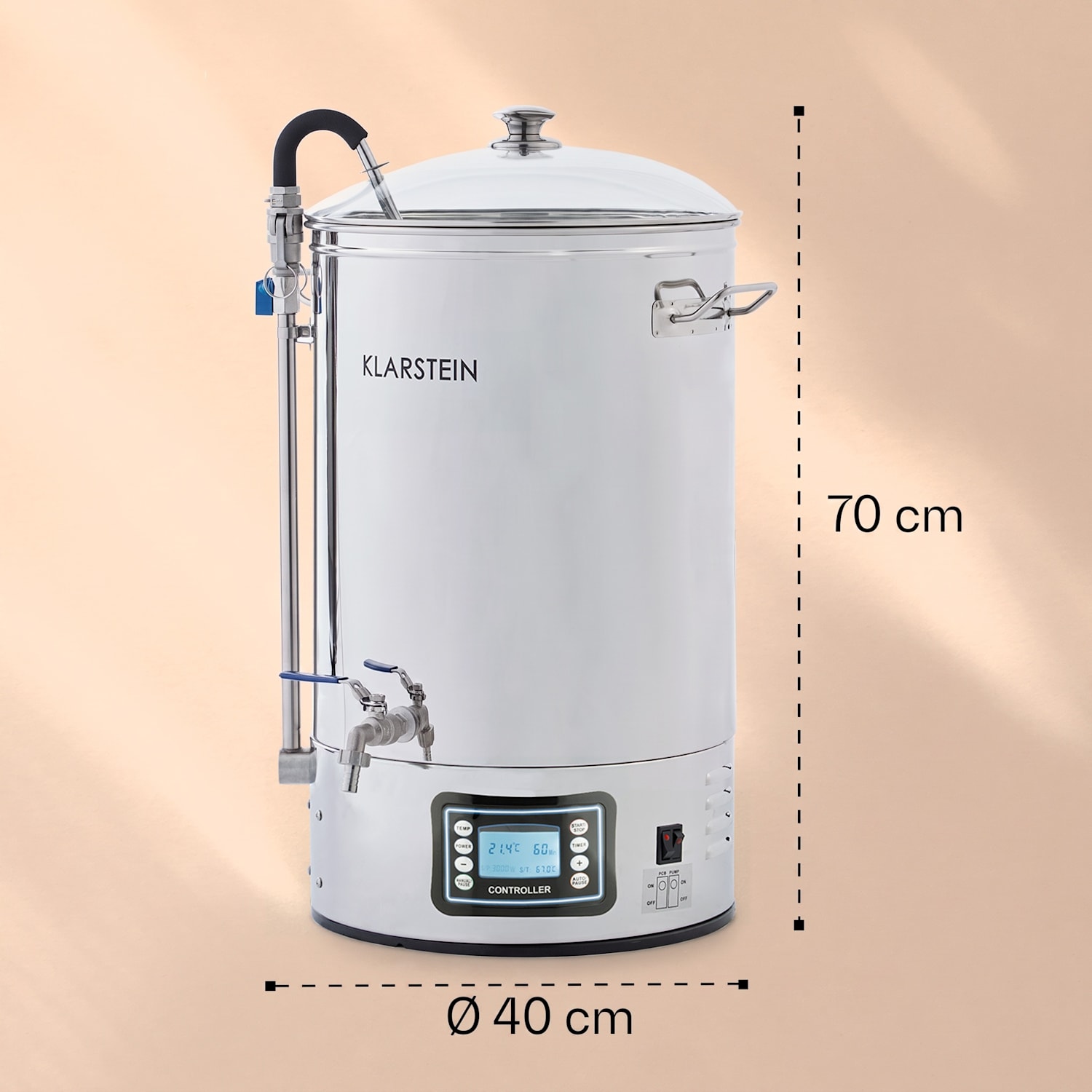 Mundschenk mäskäyskattila, oluenvalmistuslaitteisto, 2500 W, 30 l, 9 ohjelmaa 