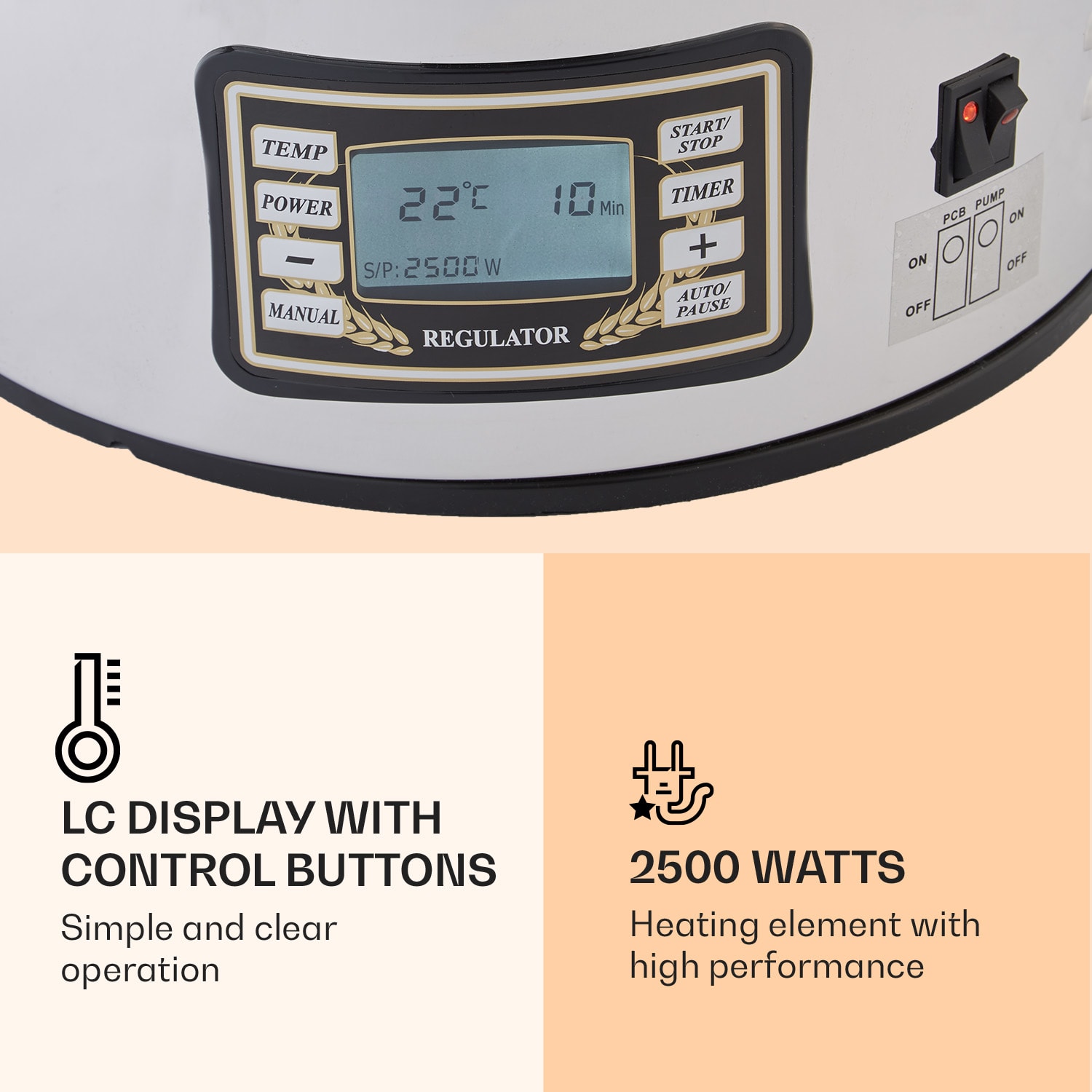 Mundschenk, kocioł warzelny do produkcji piwa, 2500 W, 30 l, stal nierdzewna 