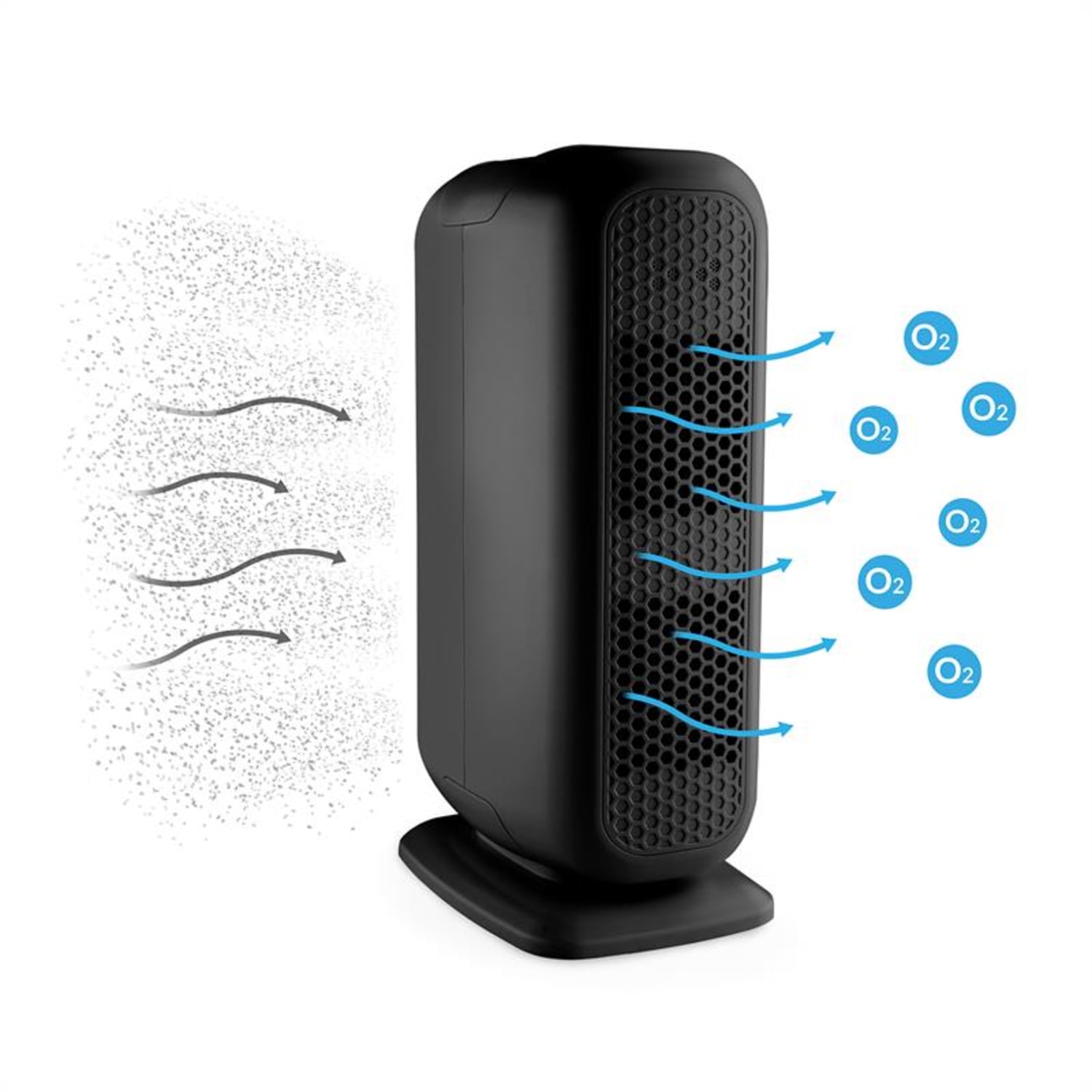 Davos Purificador de aire 5 en 1 con ionizador, 101 m³/h, en negro Negro