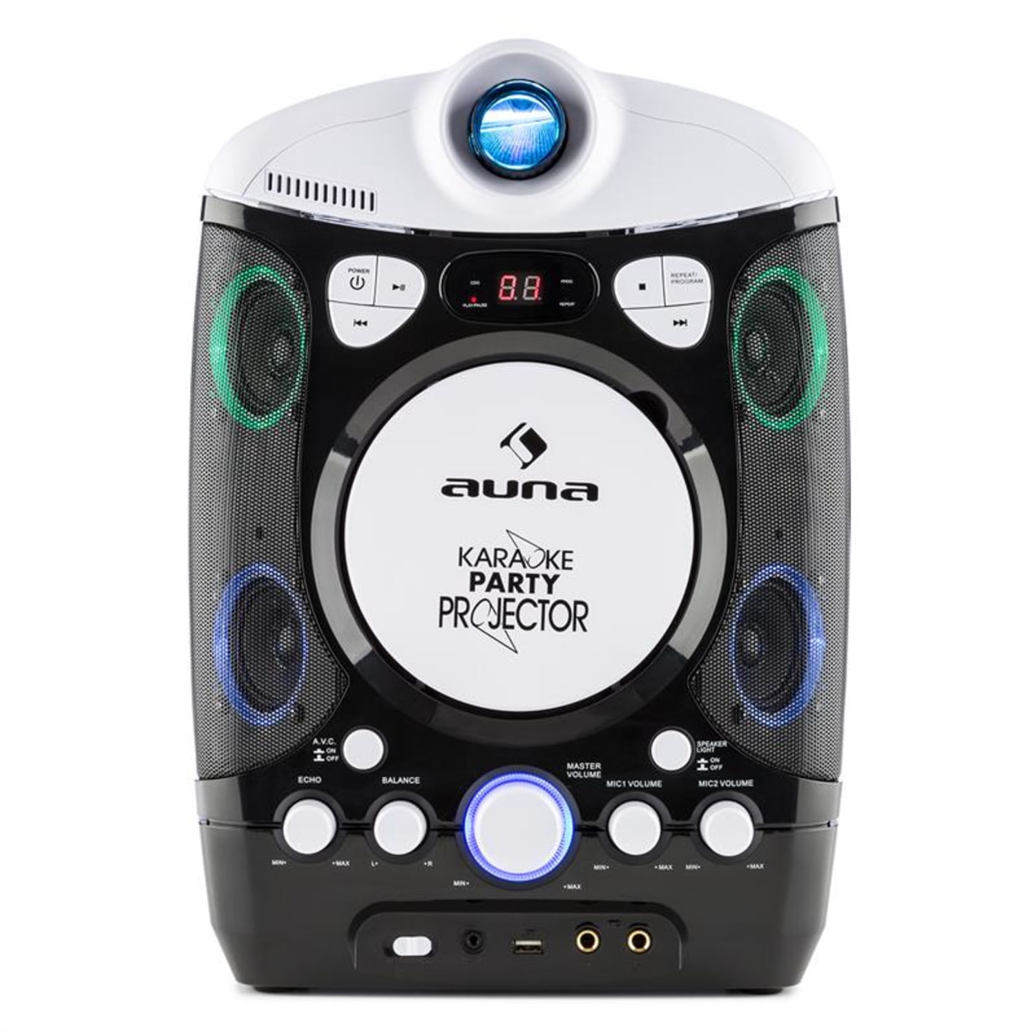 Kara Projectura equipo de karaoke con proyector show de luces LED negro-gris 