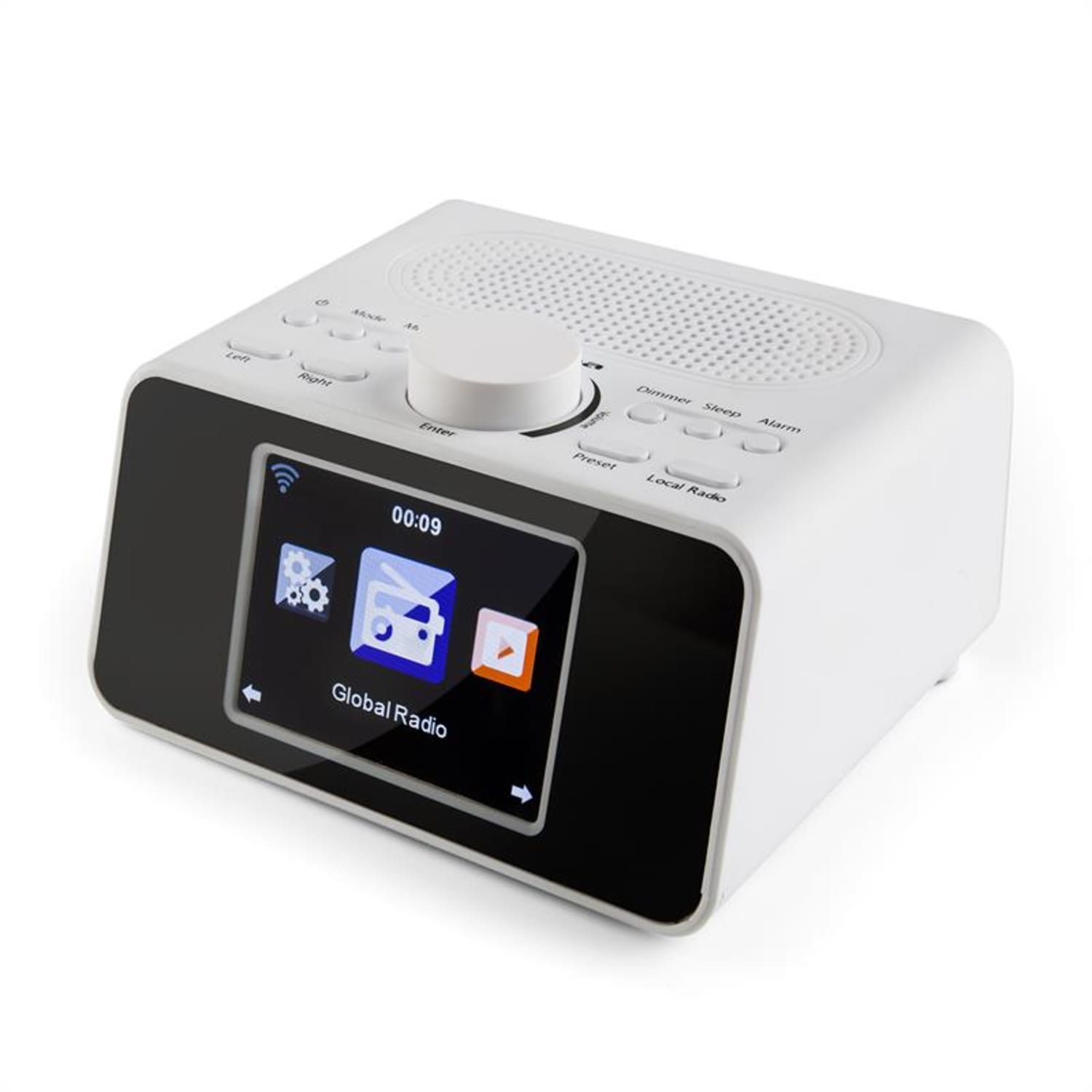 i-snooze, biele, internetové rádio, WLAN, USB, AUX, 3,2" TFT farebný displej 