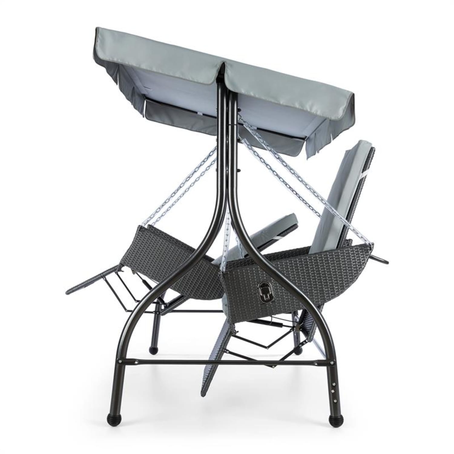 Concordia Columpio de jardín Hamaca 185 cm 2 asientos Toldo 