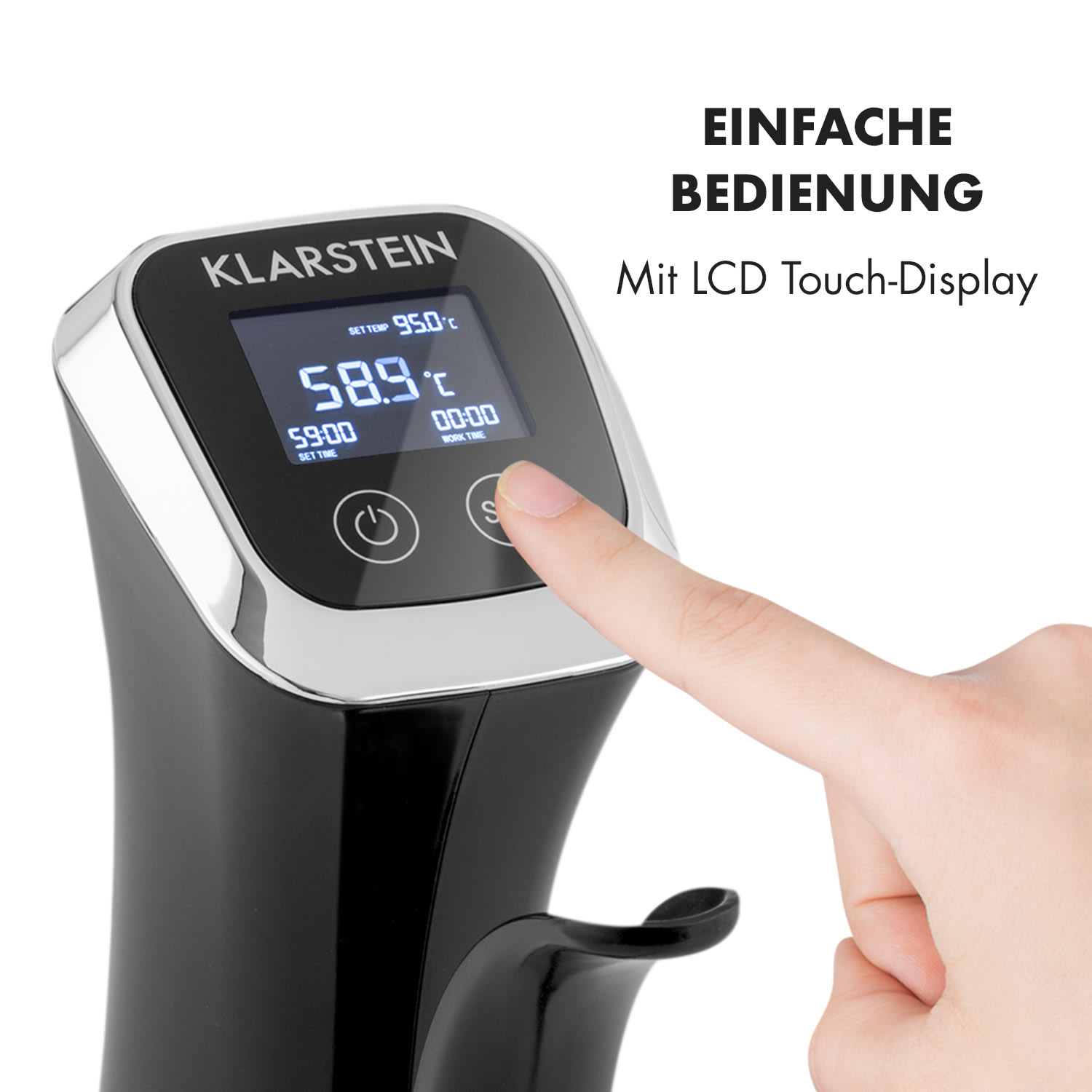 Quickstick Sous Vide Garer Thermostat: 50-95 °C für 20 L Edelstahl Schwarz