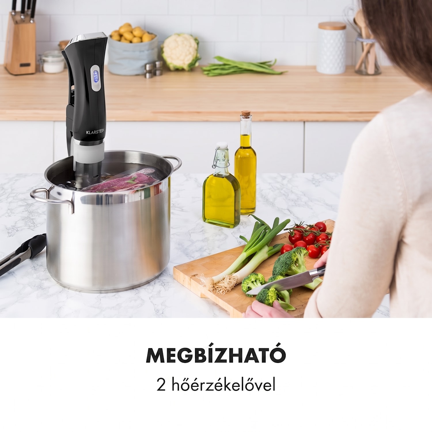 Quickstick Sous Vide főző, 20 L, termosztát, cirkulációs pumpa, nemesacél Fekete