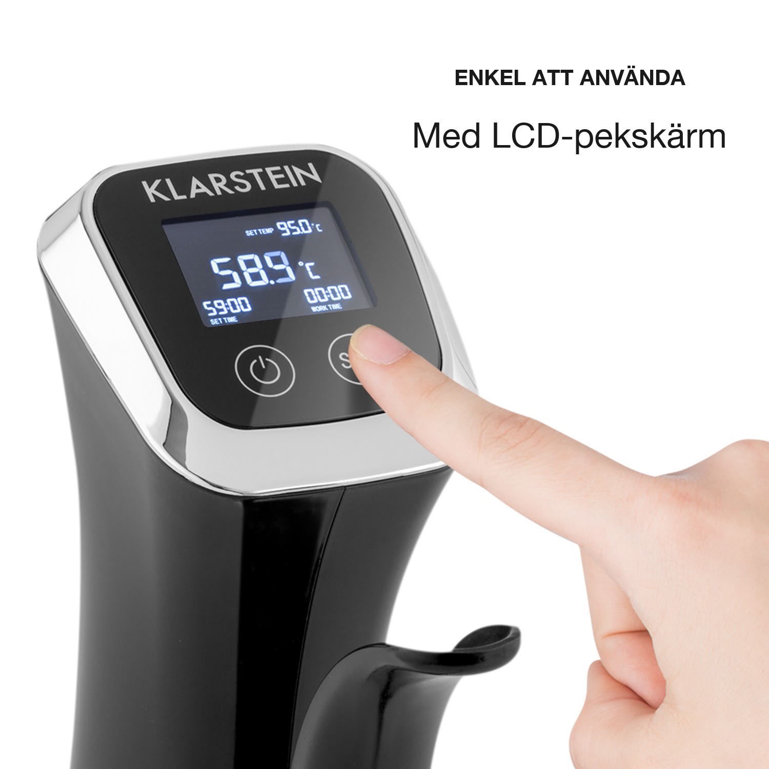 Quickstick Sous Vide-maskin | termostat: 50-95 °C i steg om 0,5 °C | cirkulationspump för 20 l | ädelstål 
