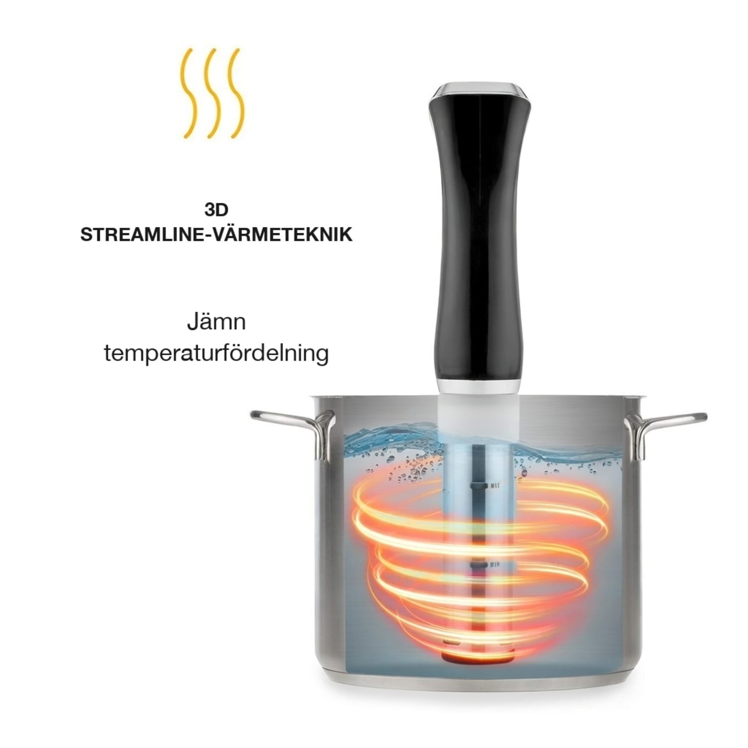 Quickstick Sous Vide-maskin | termostat: 50-95 °C i steg om 0,5 °C | cirkulationspump för 20 l | ädelstål 