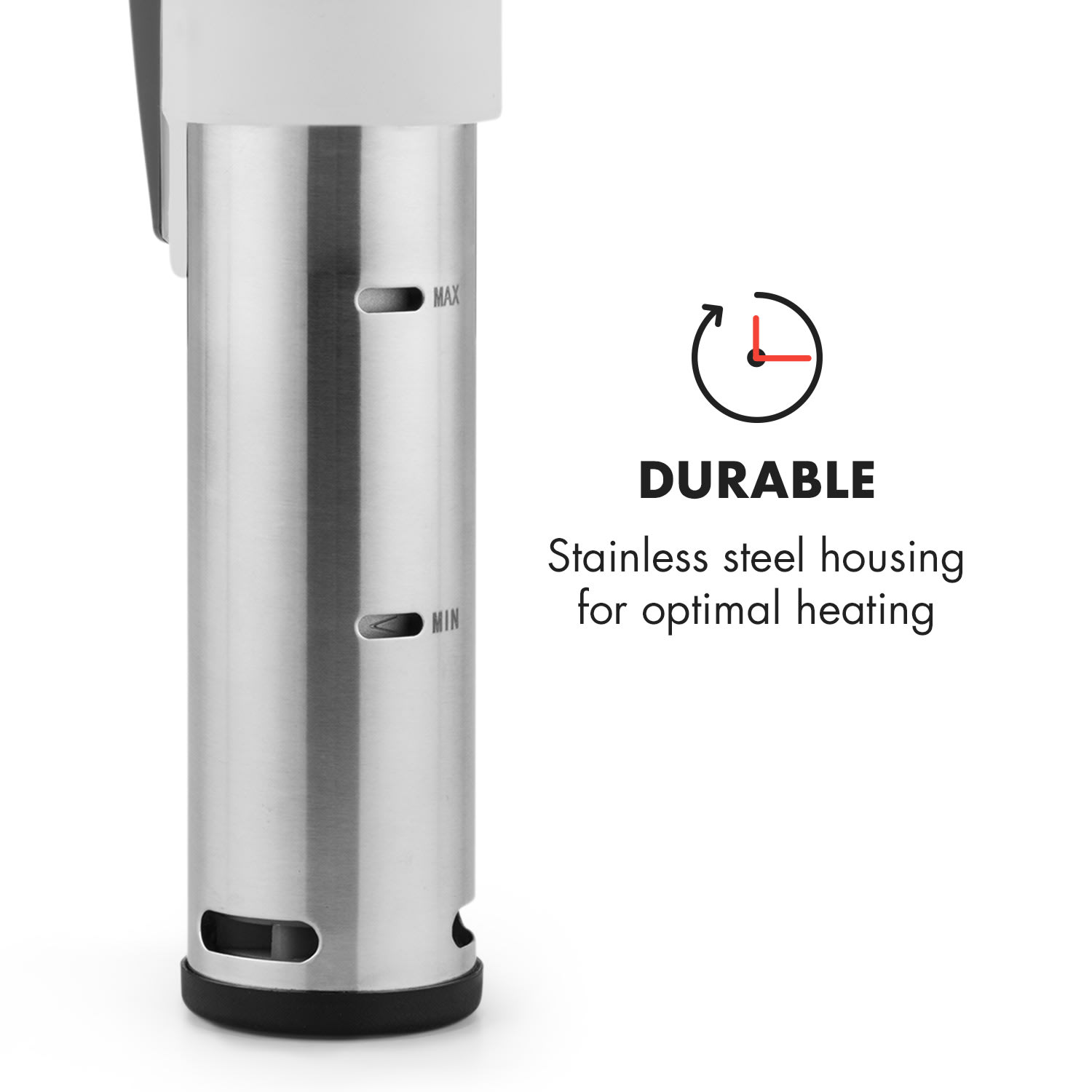 Quickstick Sous Vide Cooker | Thermostat: 50-95 °C in 0.5 °C steps | Circulating pump for 20 L | Stainless steel Black