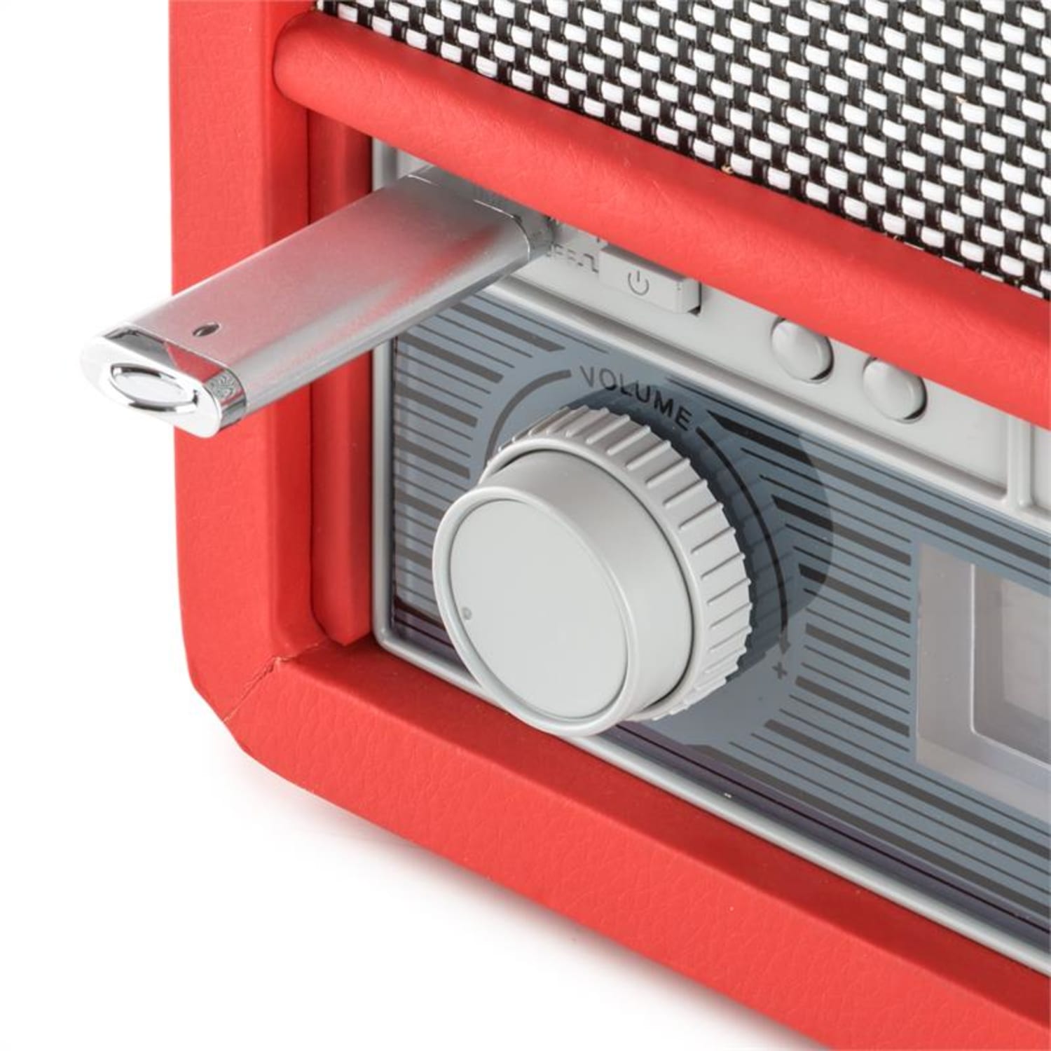 Belle Epoque 1907 Sistema Audio Retrò Giradischi Cassetta Bluetooth MC USB Rosso