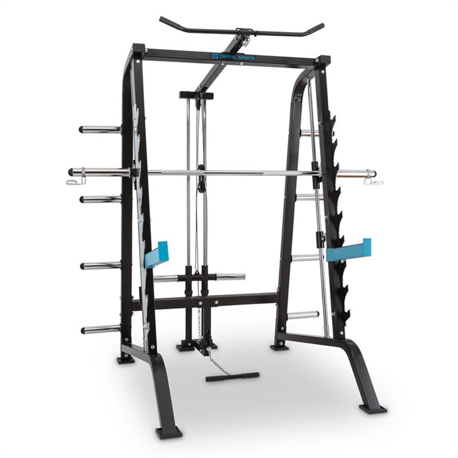 Squatster erősítő állvány, squat rack, acél, fekete 