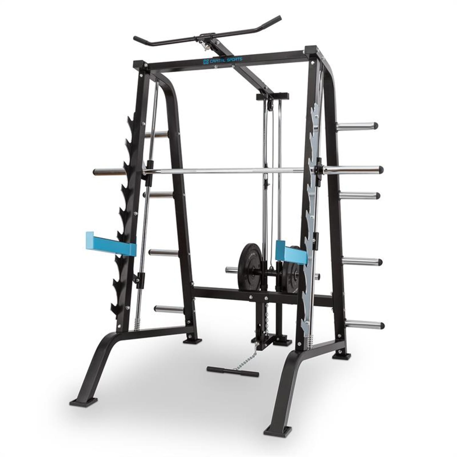 Squatster erősítő állvány, squat rack, acél, fekete 