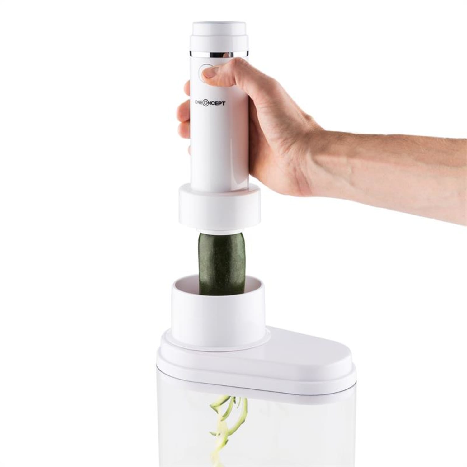 Spirou Découpe-légumes électrique coupe spirale 100W 3 lames -blanc Blanc