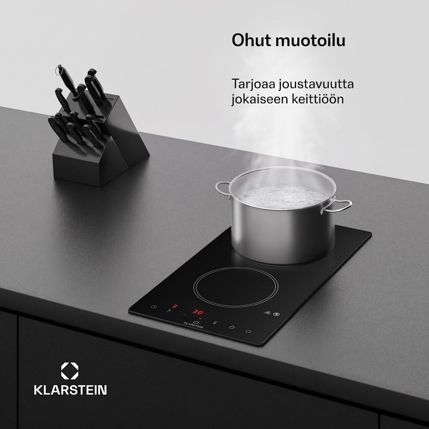 VariCook Domino lasikeramiikkakeittolevy halogeeni keittolevy 3000W Ruostumaton Teräs