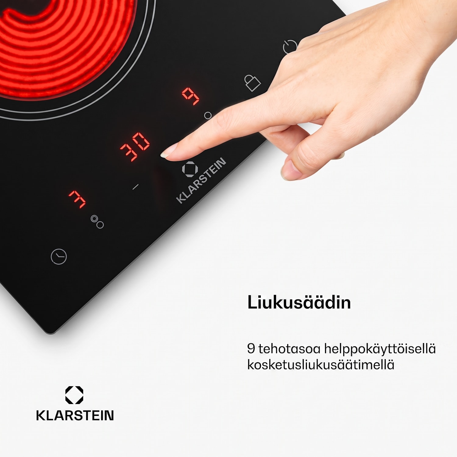 VariCook Domino lasikeramiikkakeittolevy halogeeni keittolevy 3000W Ruostumaton Teräs