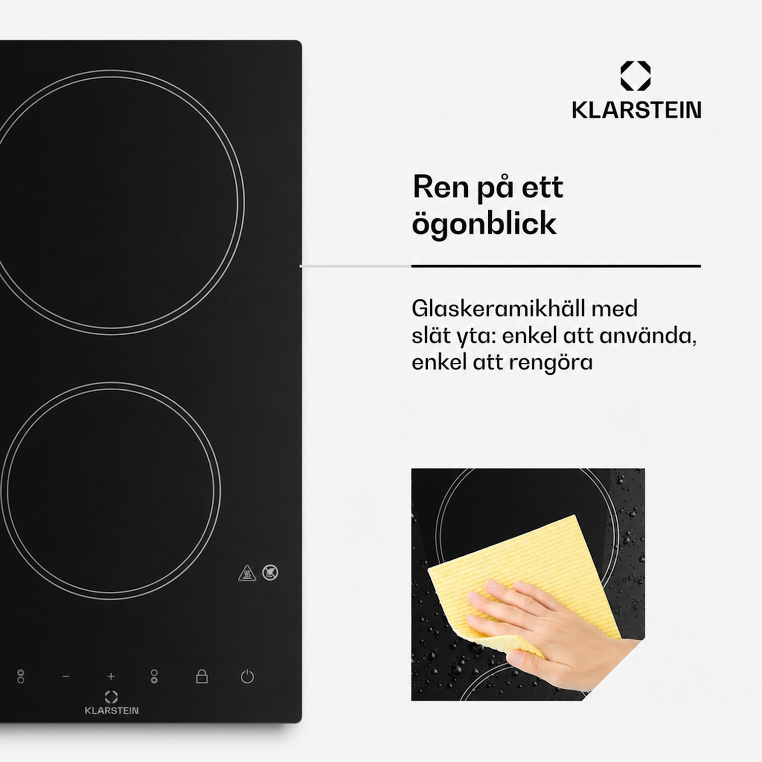 VariCook Domino Glaskeramikhäll Inbyggd Halogen-kokhäll 3000W Rostfritt Stål