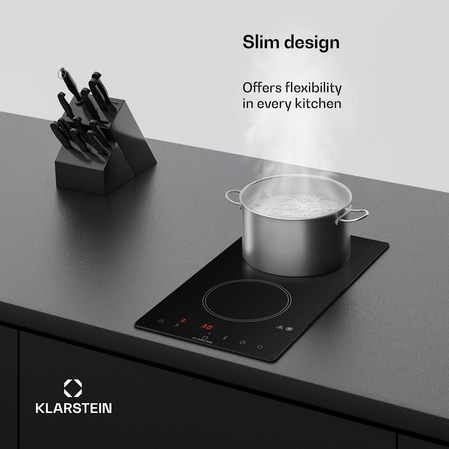 VariCook Domino Fogão Placa Vitrocerâmica Halogéneo p/Encastramento 3000W Aço Inoxidável