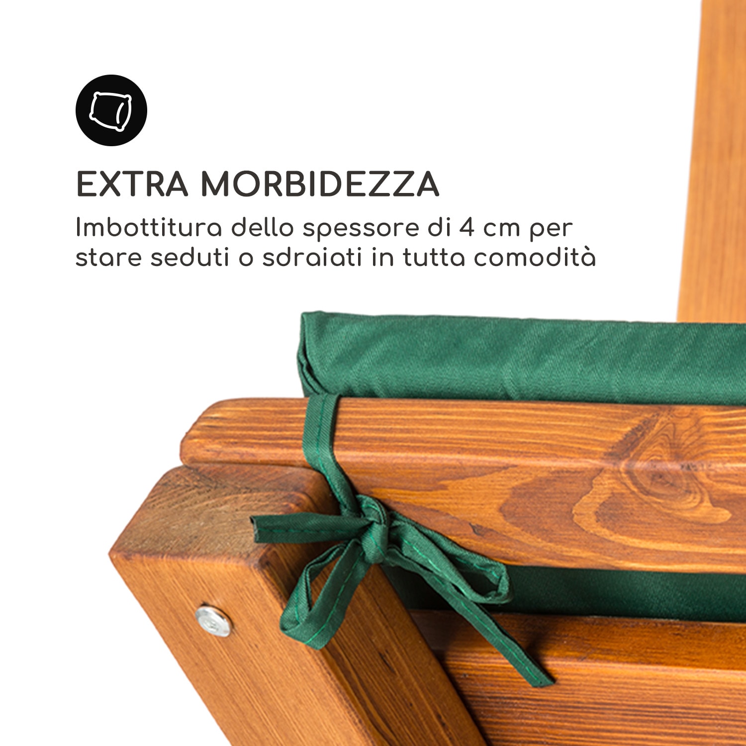 Aruba Giardino Hollywood 130 cm 2 Posti Legno massiccio Verde foresta