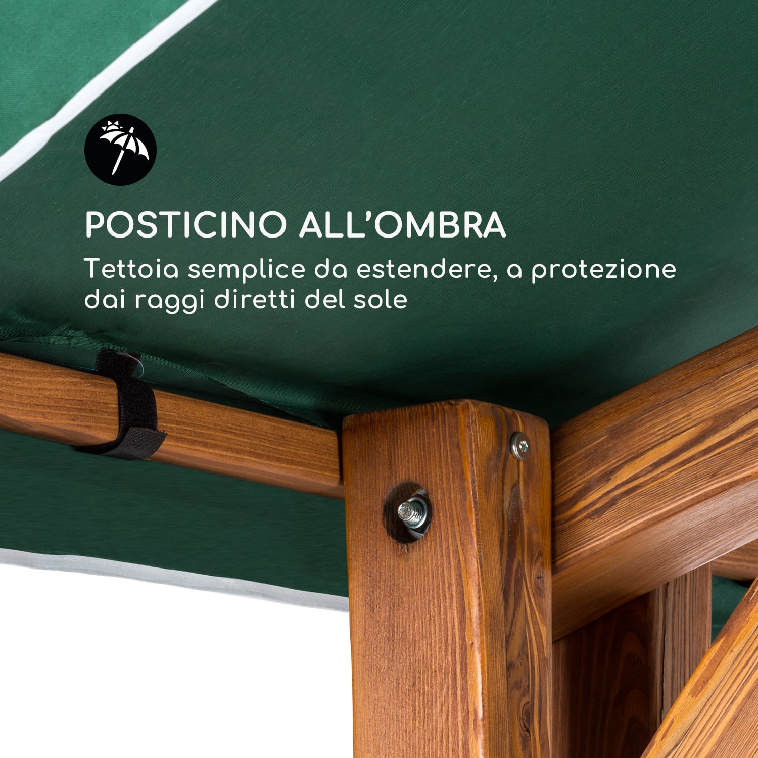 Aruba Giardino Hollywood 130 cm 2 Posti Legno massiccio Verde foresta