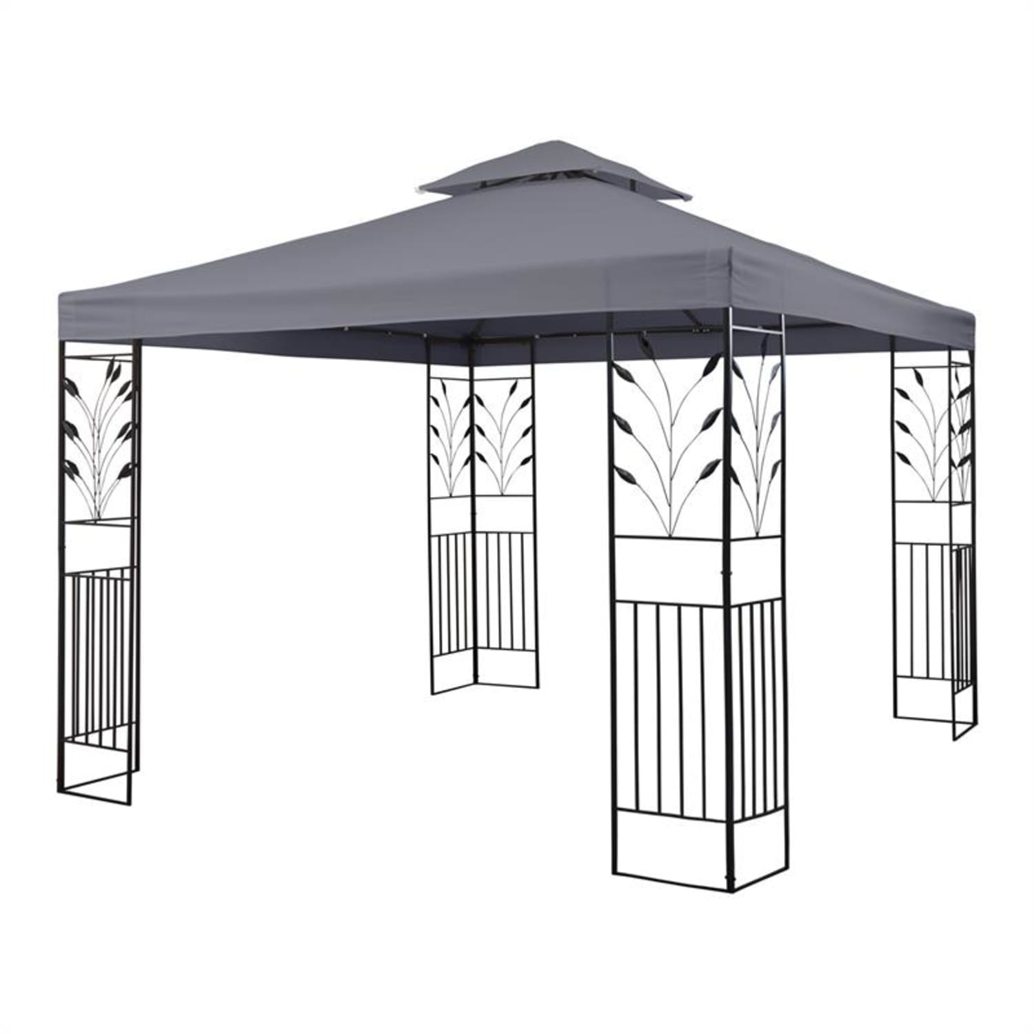 Odeon Grey, pawilon ogrodowy, 3 x 3 m, stal/poliester, kolor ciemnoszary Ciemnoszary