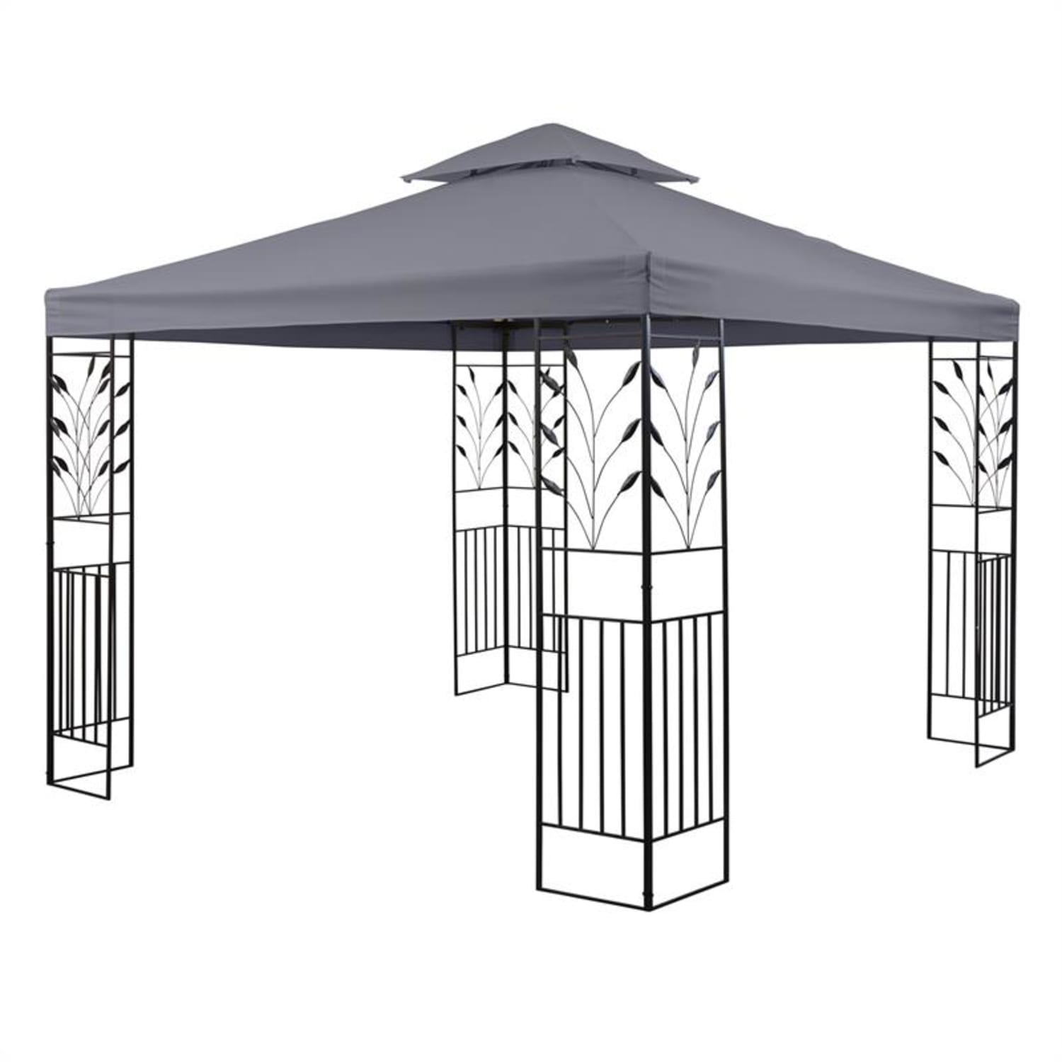 Odeon Grey, sötétszürke, kerti pavilon, lugas, acél, poliészter, 3 x 3 m Sötét szürke