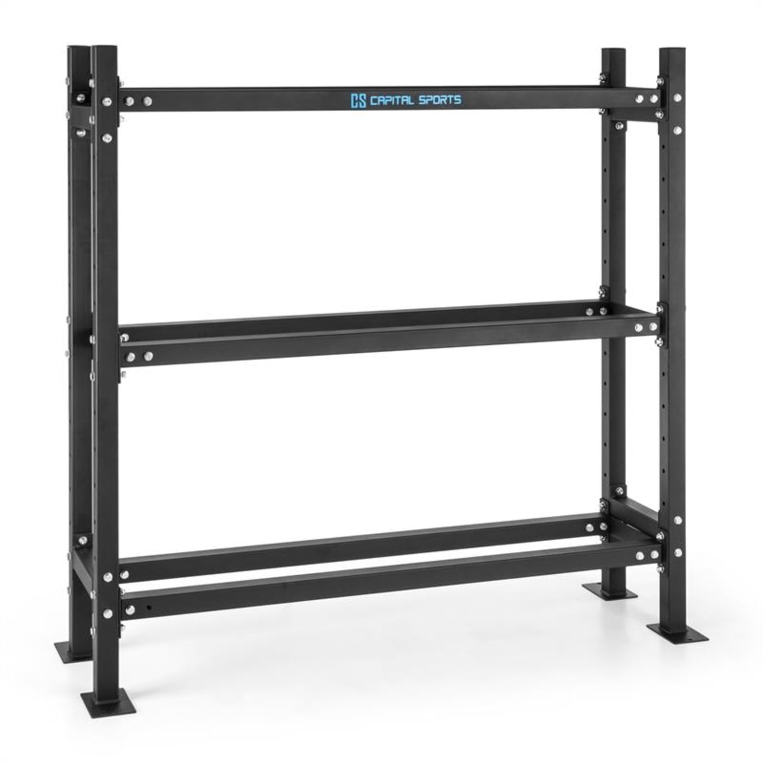 Traytor B Storage Rack, regál na závaží, 3 patra, ocel, černá 3 x otevřená úroveň