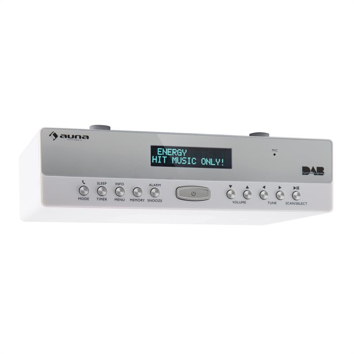KR-100 DAB Radio de cocina bajo mueble DAB+ Bluetooth micrófono altavoz Blanco