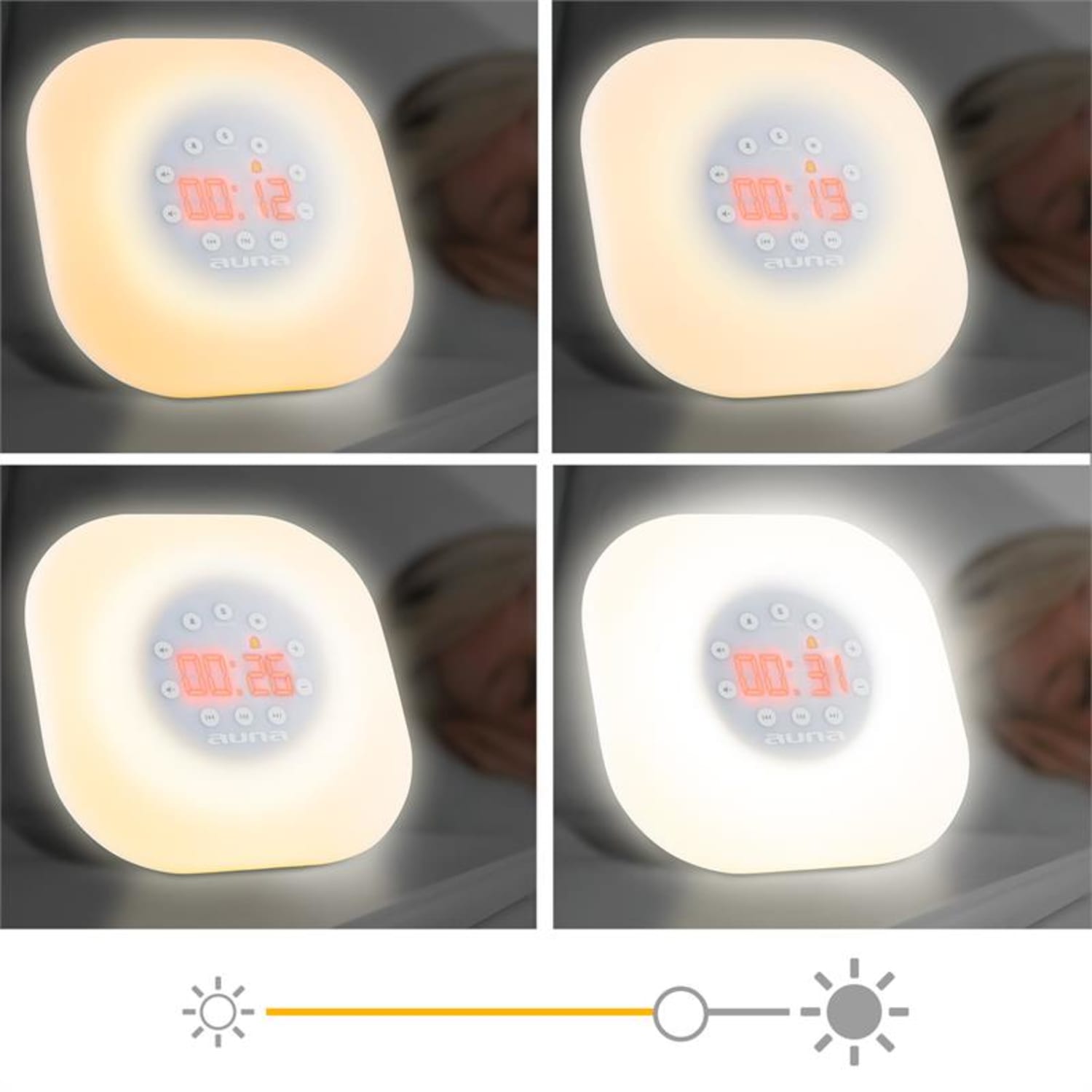 WL-60 Tageslichtwecker Wake-Up-Light LED UKW-Radio 2 Weckgeräusche weiß 