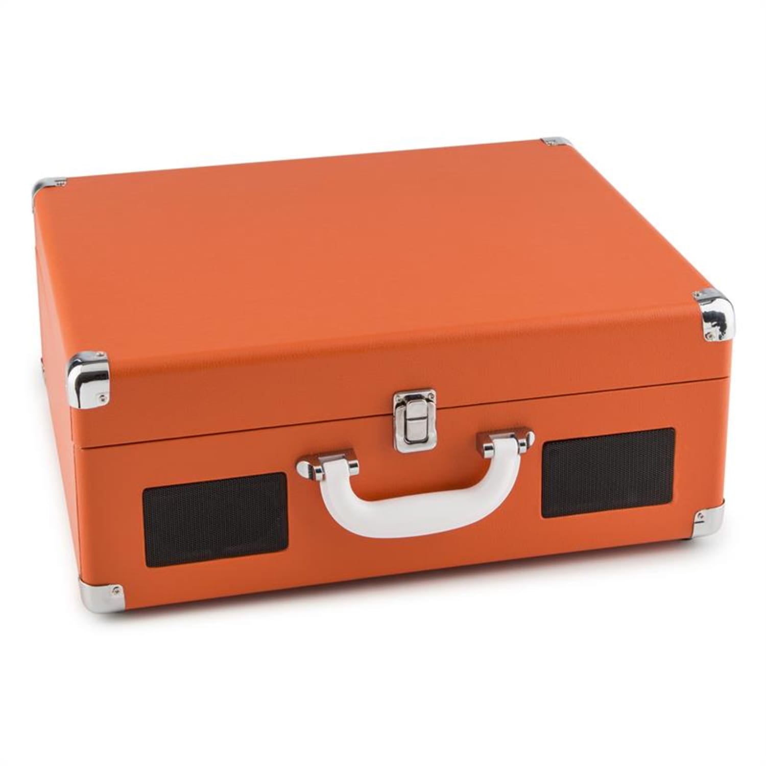 Peggy Sue OR Tocadiscos portátil retro con CD, USB, SD, en cuero sintético naranja 