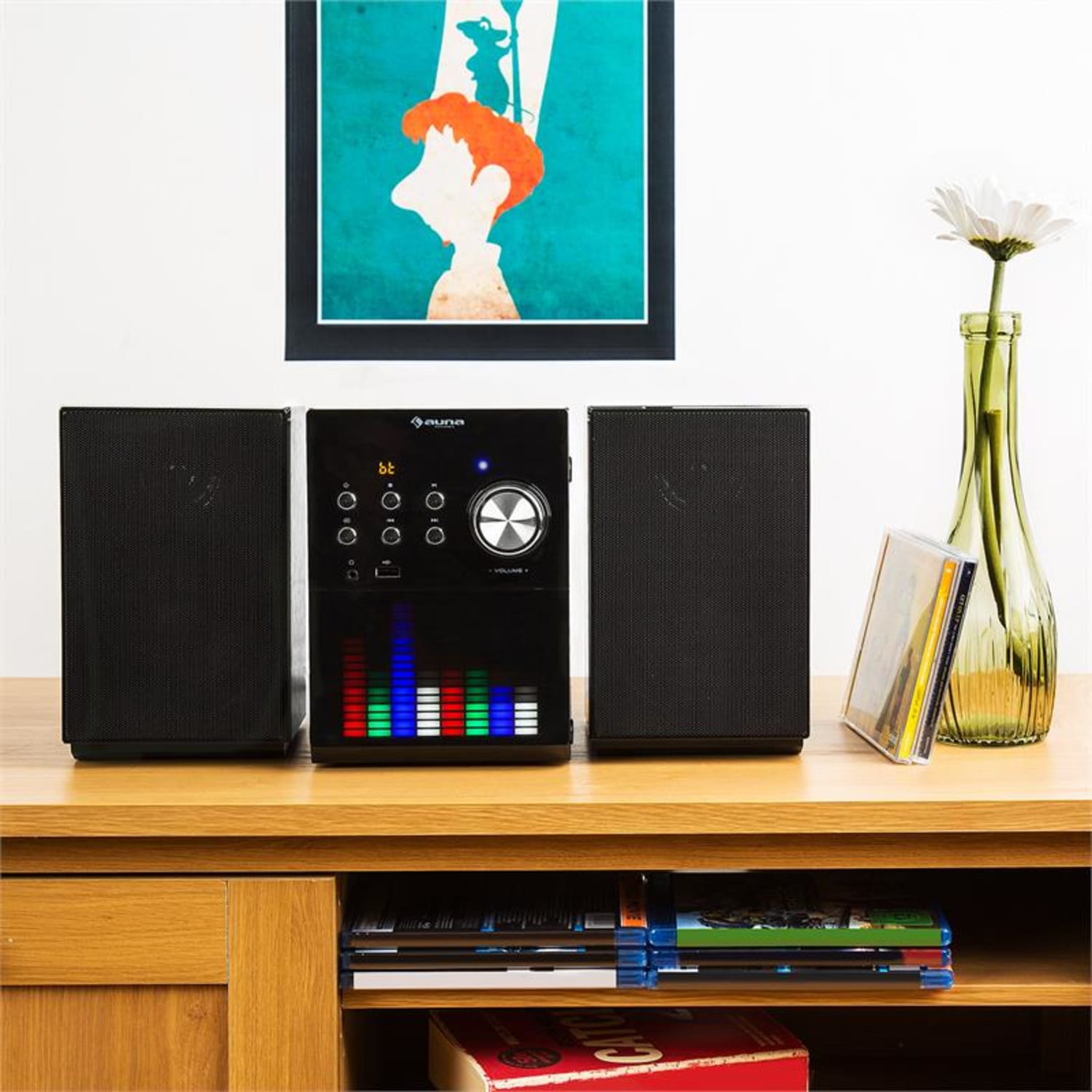 MC-200 LED, MIKRO STEREO SUSTAV, BLUETOOTH, CD, USB, MP3, FM, AUX, LED PANEL 
