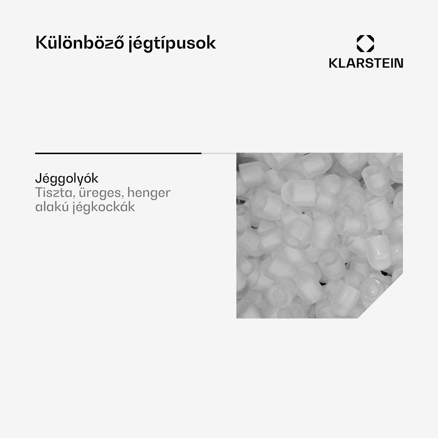 Ice Volcano 2G, jégkocka készítő, 12 kg/24 h, jékockagyártó, LED, fekete Fekete