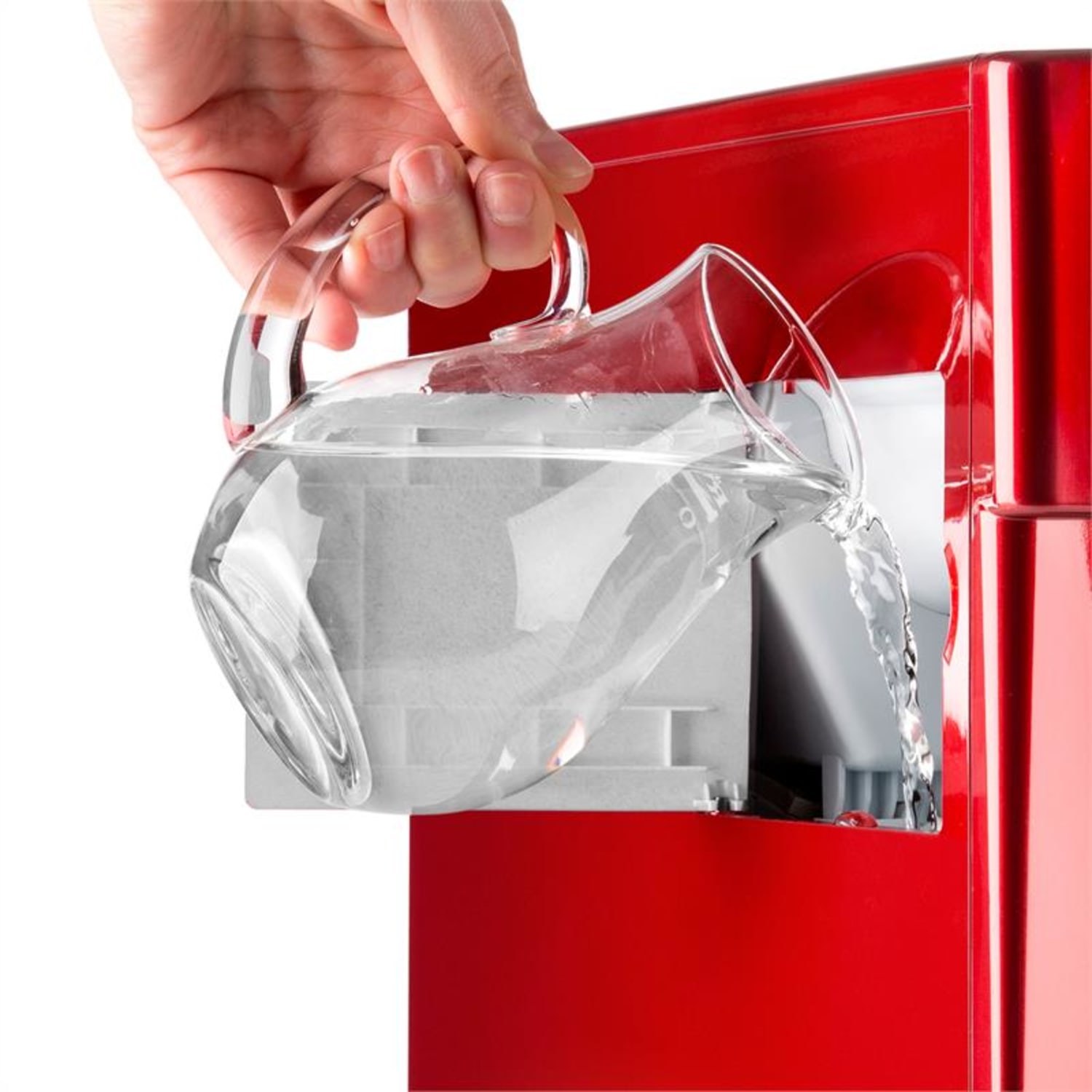 Ice Volcano 2 G, výrobník ľadu, 12 kg/24 h, zariadenie na výrobu ľadu, LED, červený Červená