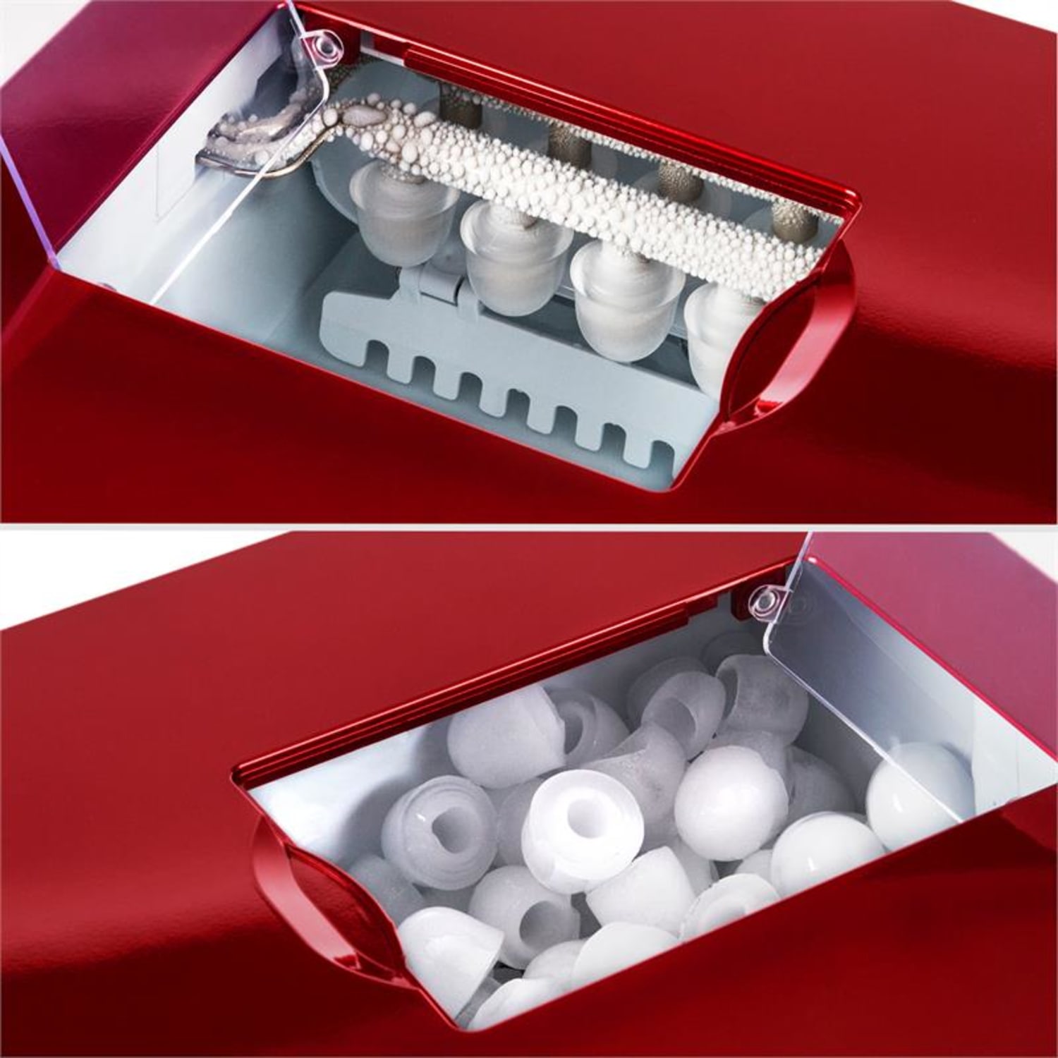 Ice Volcano 2 G, výrobník ľadu, 12 kg/24 h, zariadenie na výrobu ľadu, LED, červený Červená