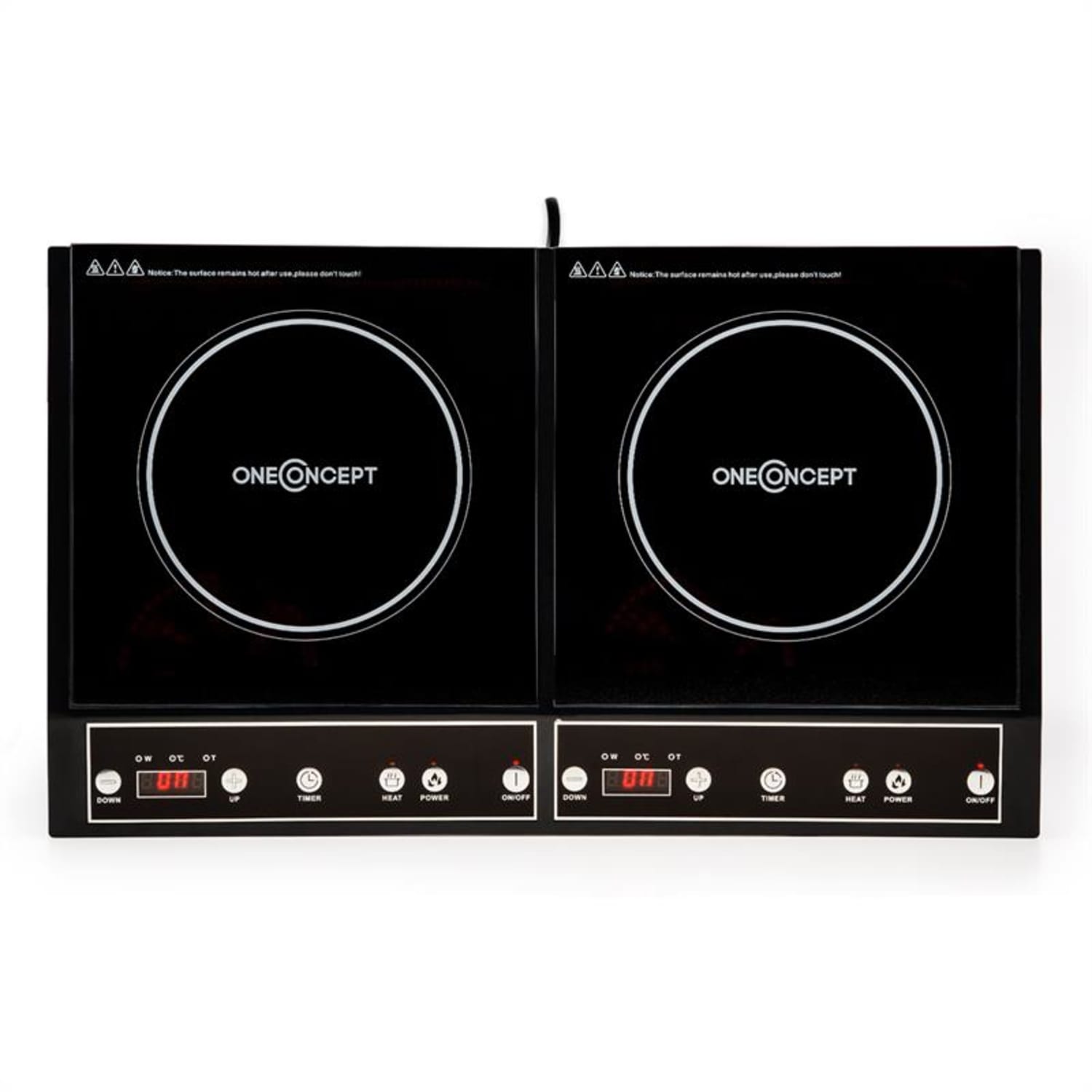 Chefzone, fekete, dupla indukciós főzőlap, 3400 W, 270°, időzítő, beépített