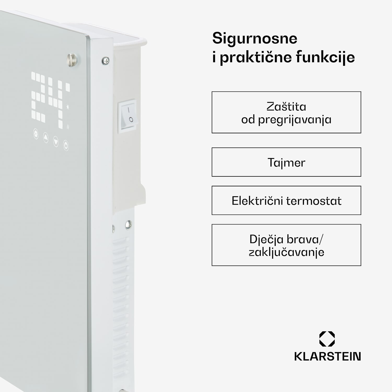 Bornholm Konvekcijska grijalica 2000W LED zaslon 2 razine grijanja Bijela 2000 W | Ne | Bijela