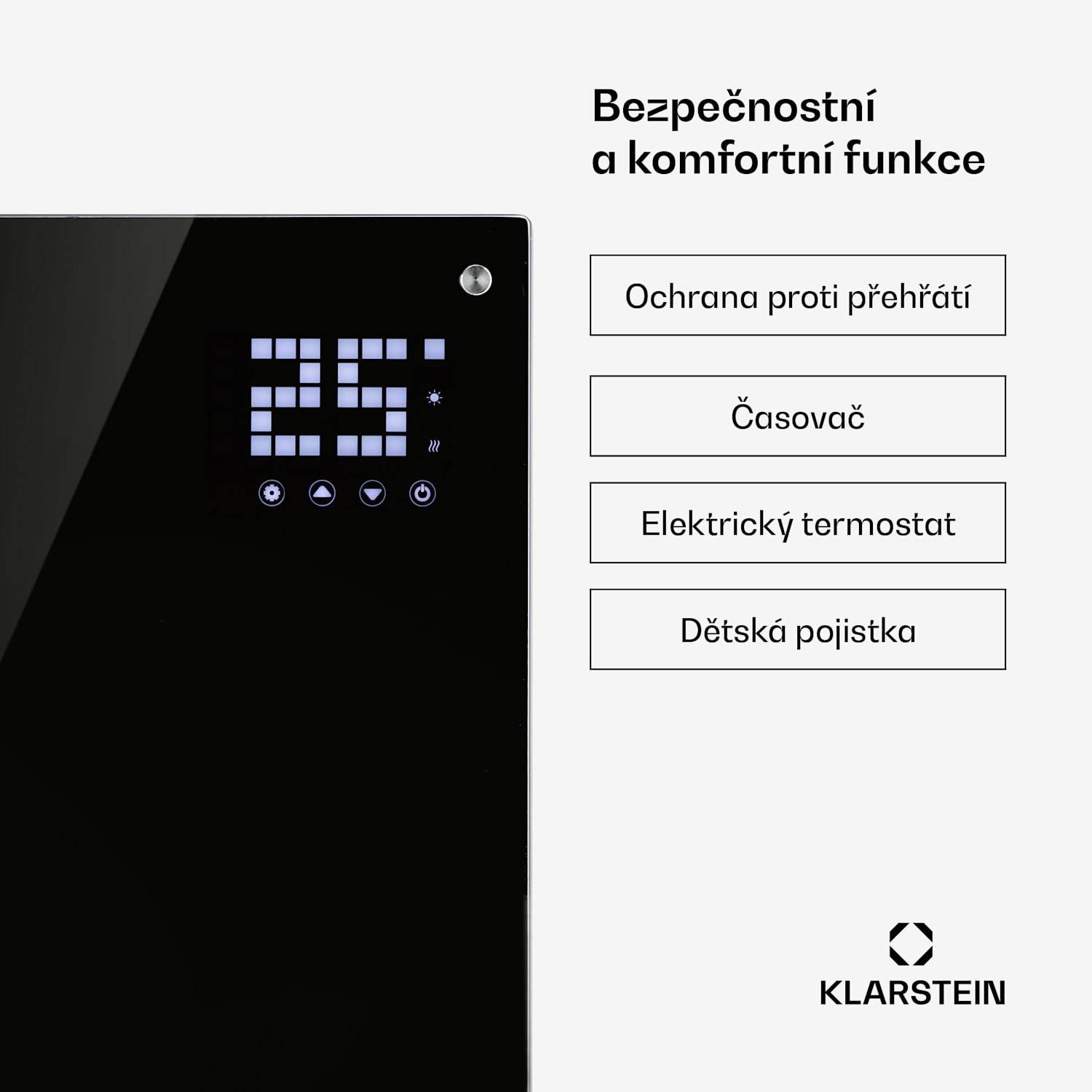 Bornholm, konvektor, 2000 W, LED displej, 2 stupně ohřevu, černý 