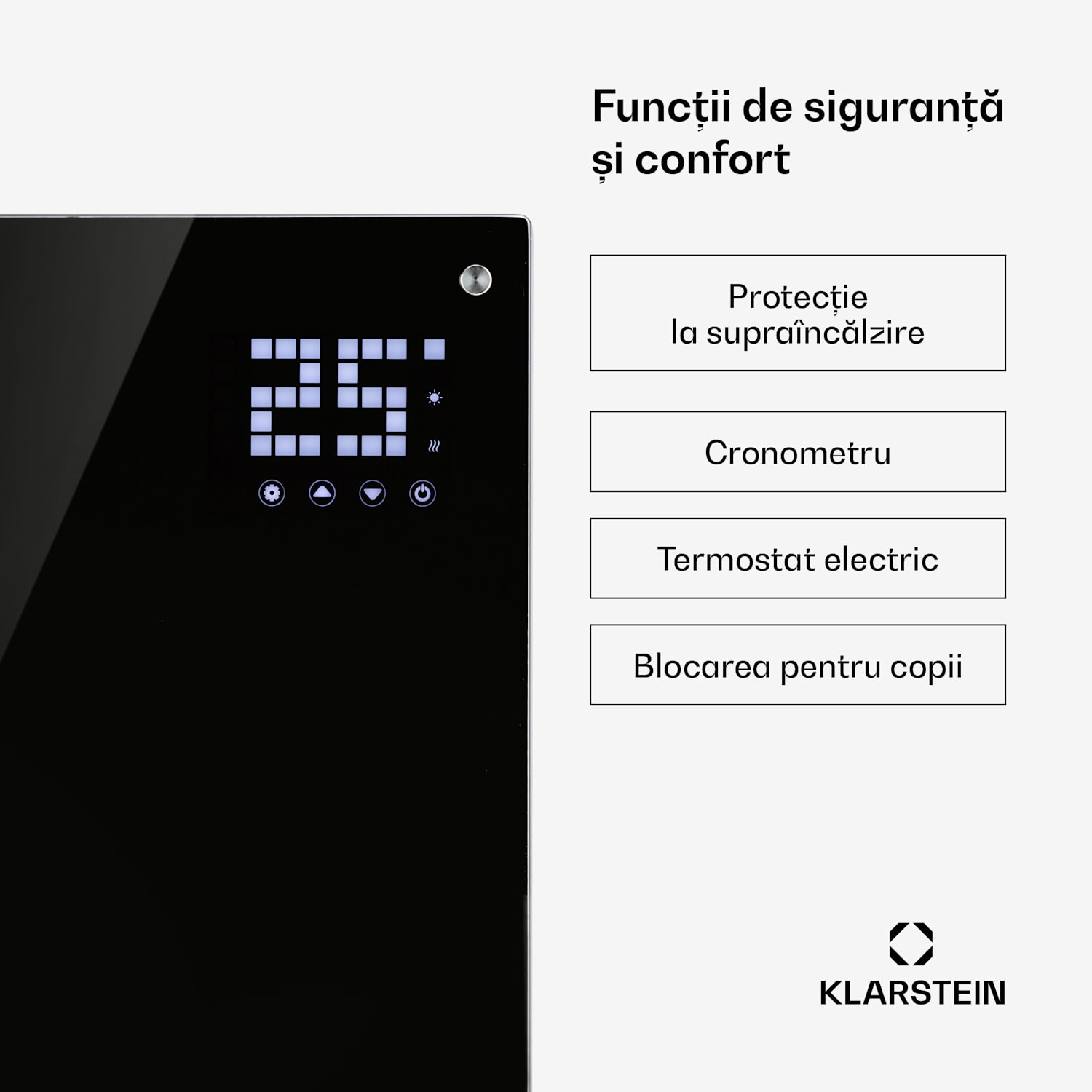 Bornholm Încălzitor cu convecție 2000W Afișaj LED 2 trepte de încălzire Negru 